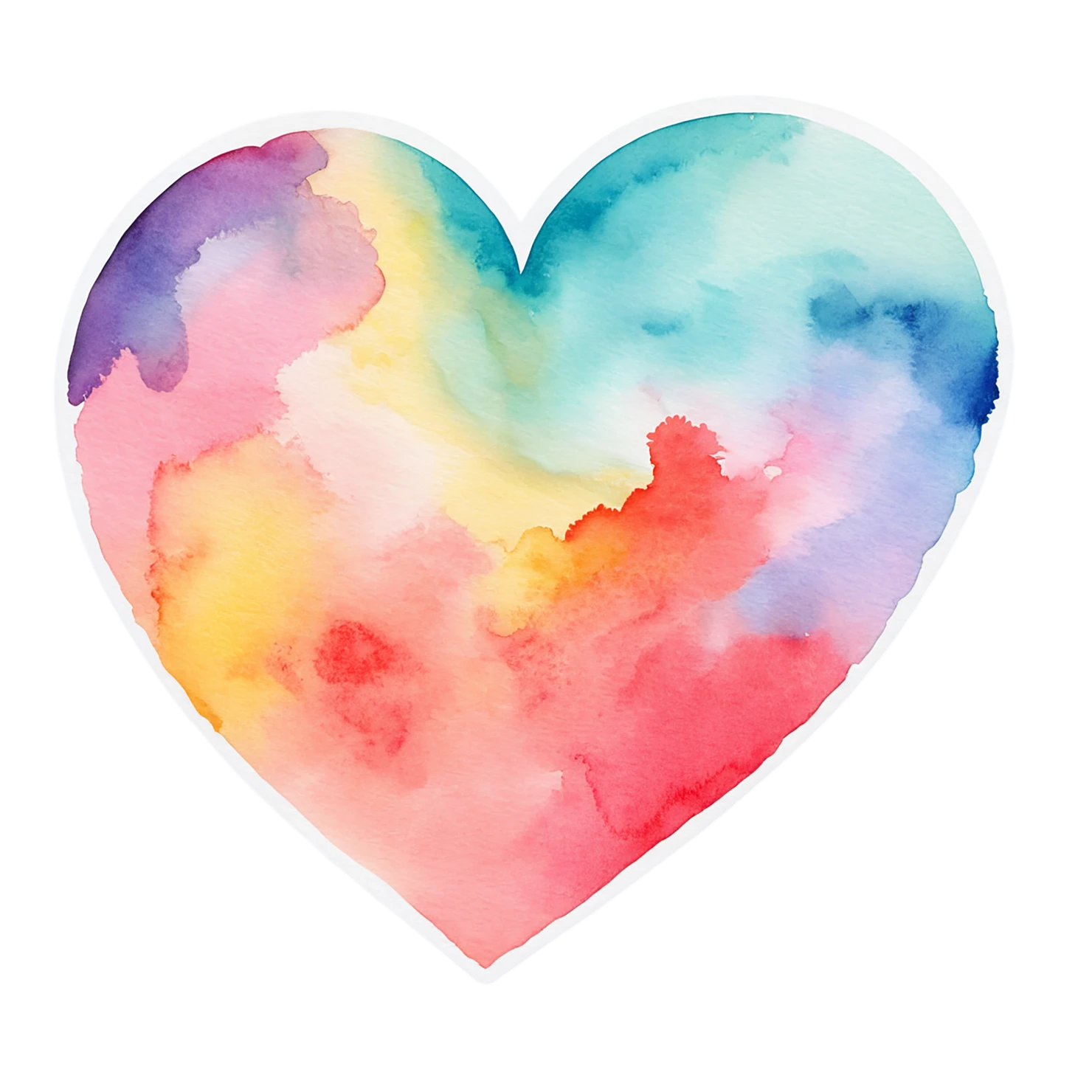 heart watercolor sticker isolated on transparent background #18227