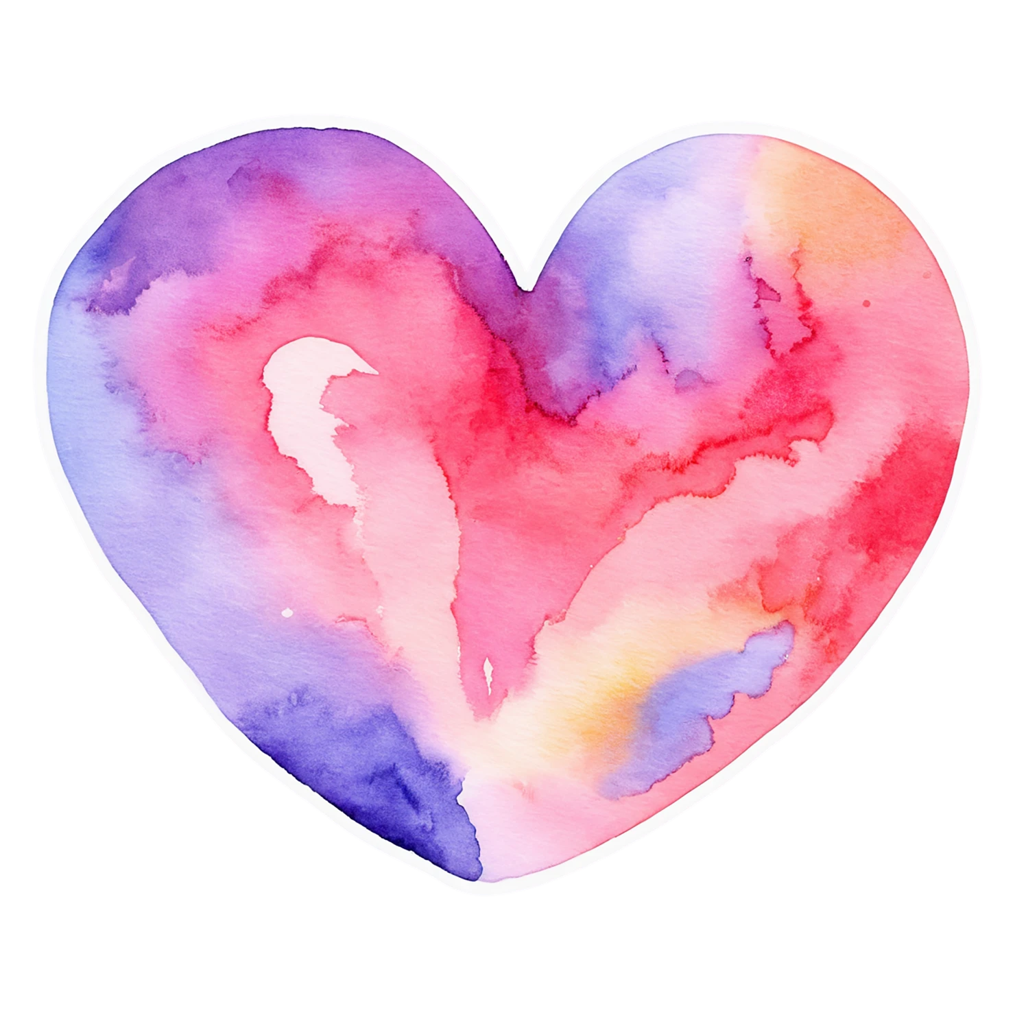 heart watercolor sticker isolated on transparent background #18228