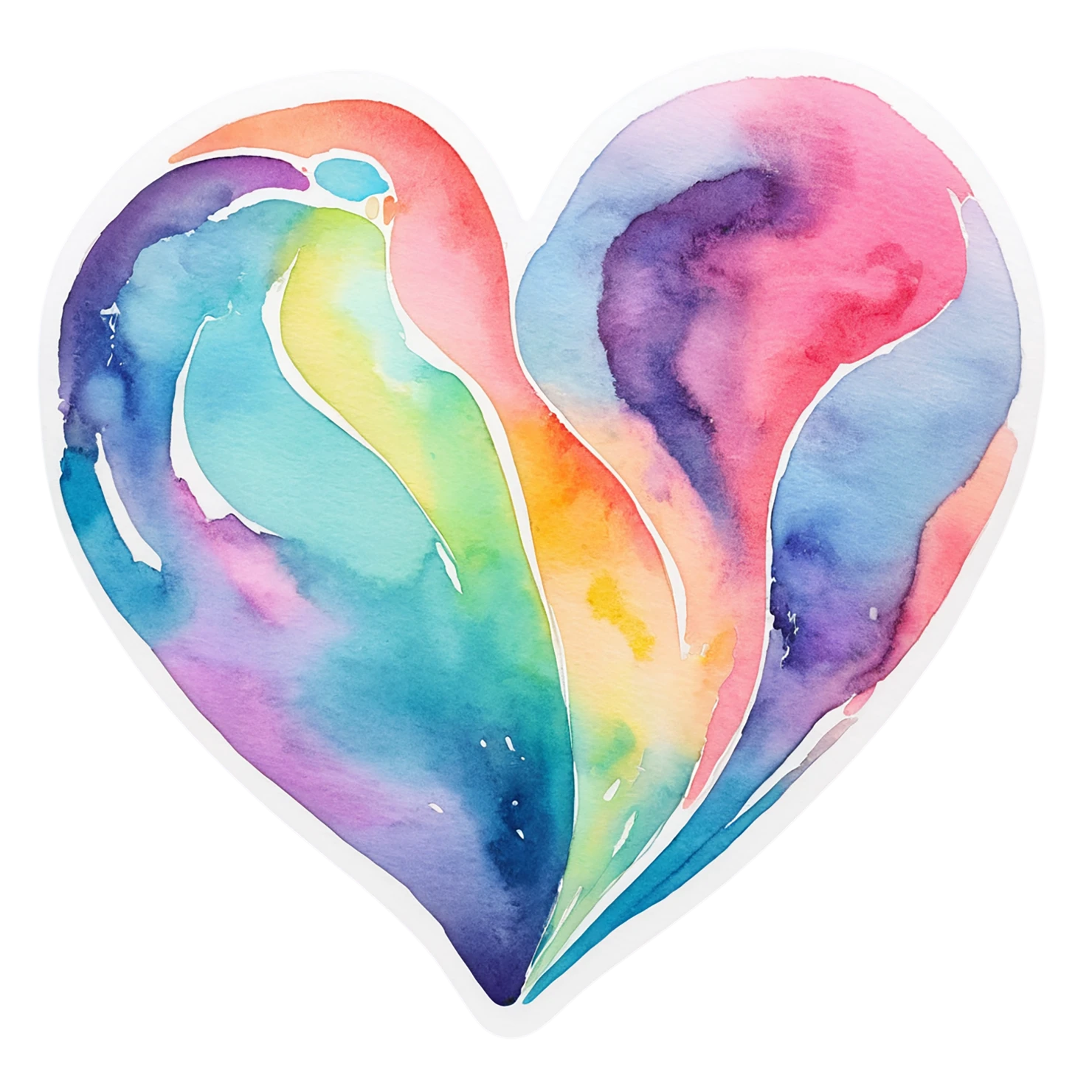 heart watercolor sticker isolated on transparent background #18229