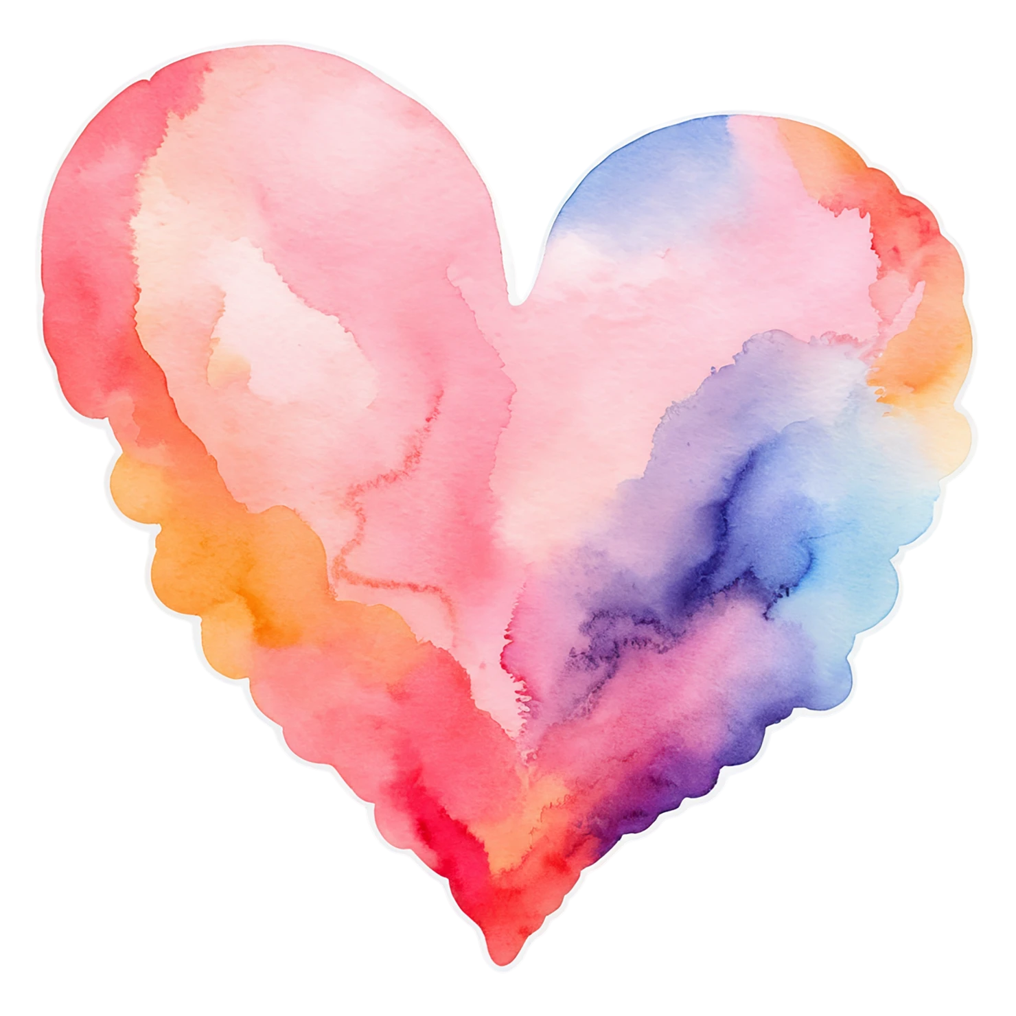 heart watercolor sticker isolated on transparent background #18230