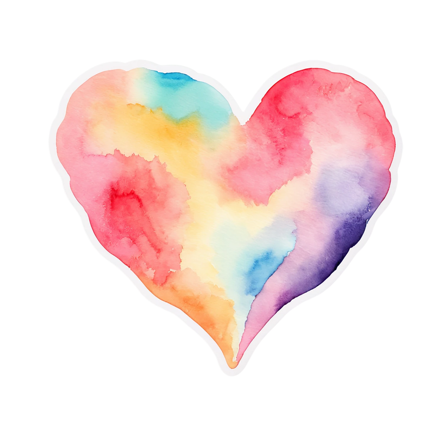 heart watercolor sticker isolated on transparent background #18234