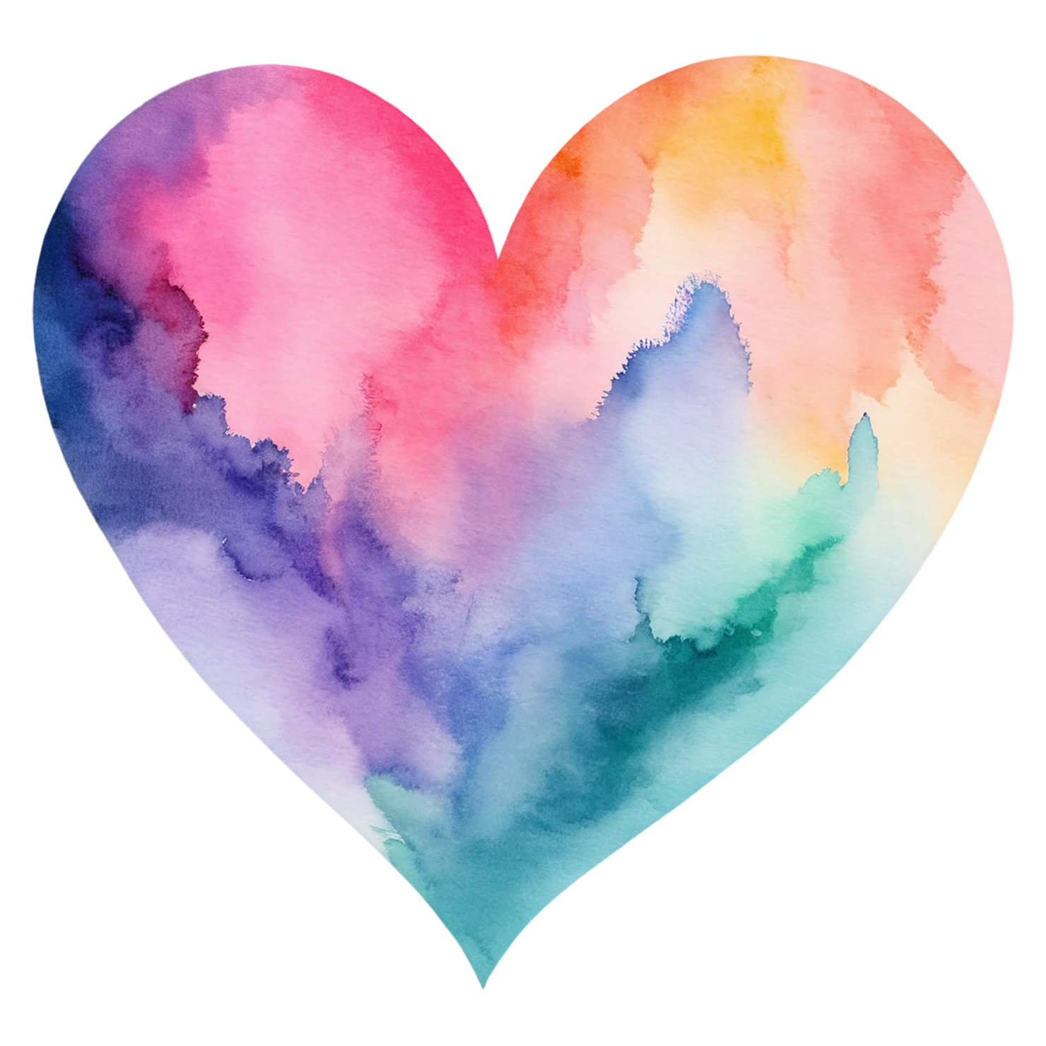 heart watercolor sticker isolated on transparent background #18239