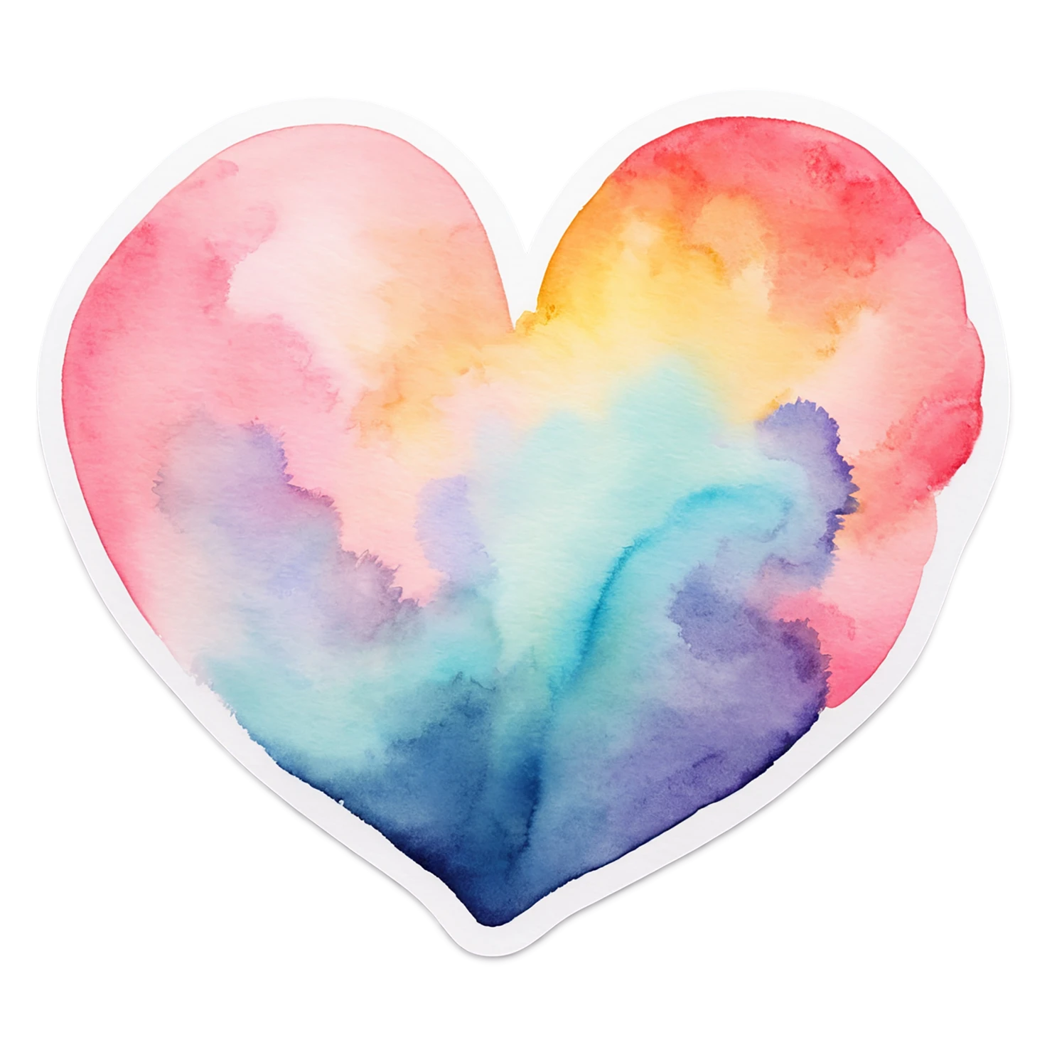 heart watercolor sticker isolated on transparent background #18240