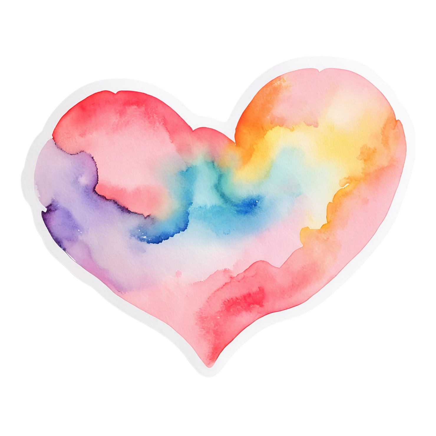 heart watercolor sticker isolated on transparent background #18243