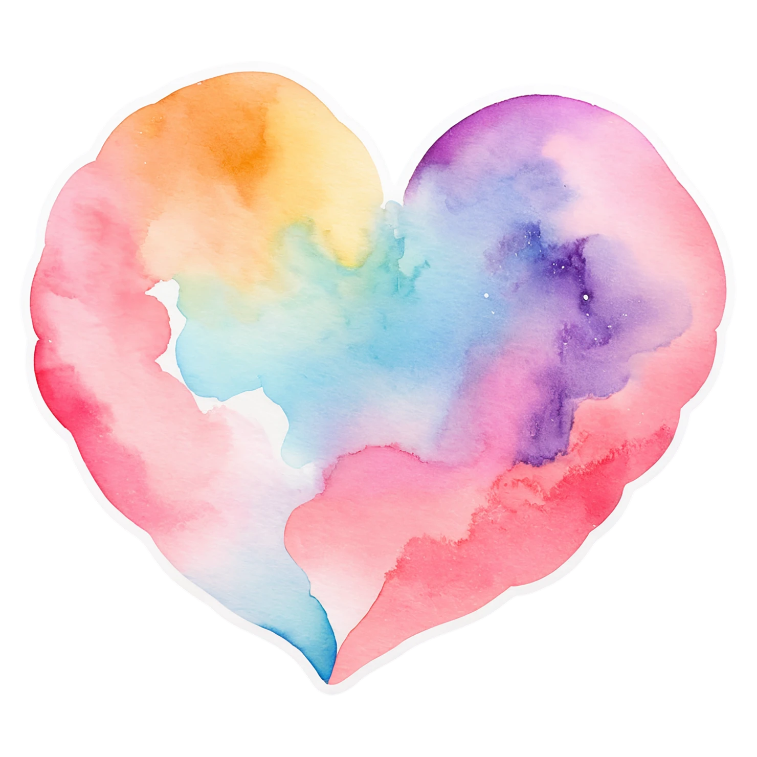heart watercolor sticker isolated on transparent background #18245