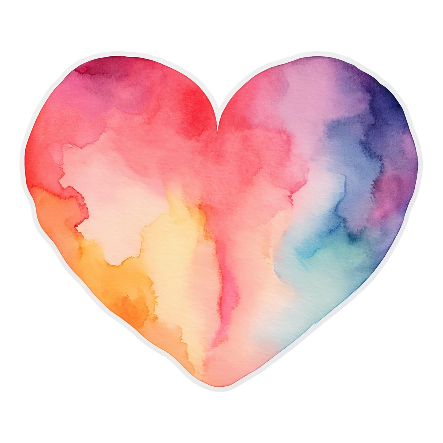 heart watercolor sticker isolated on transparent background #18248