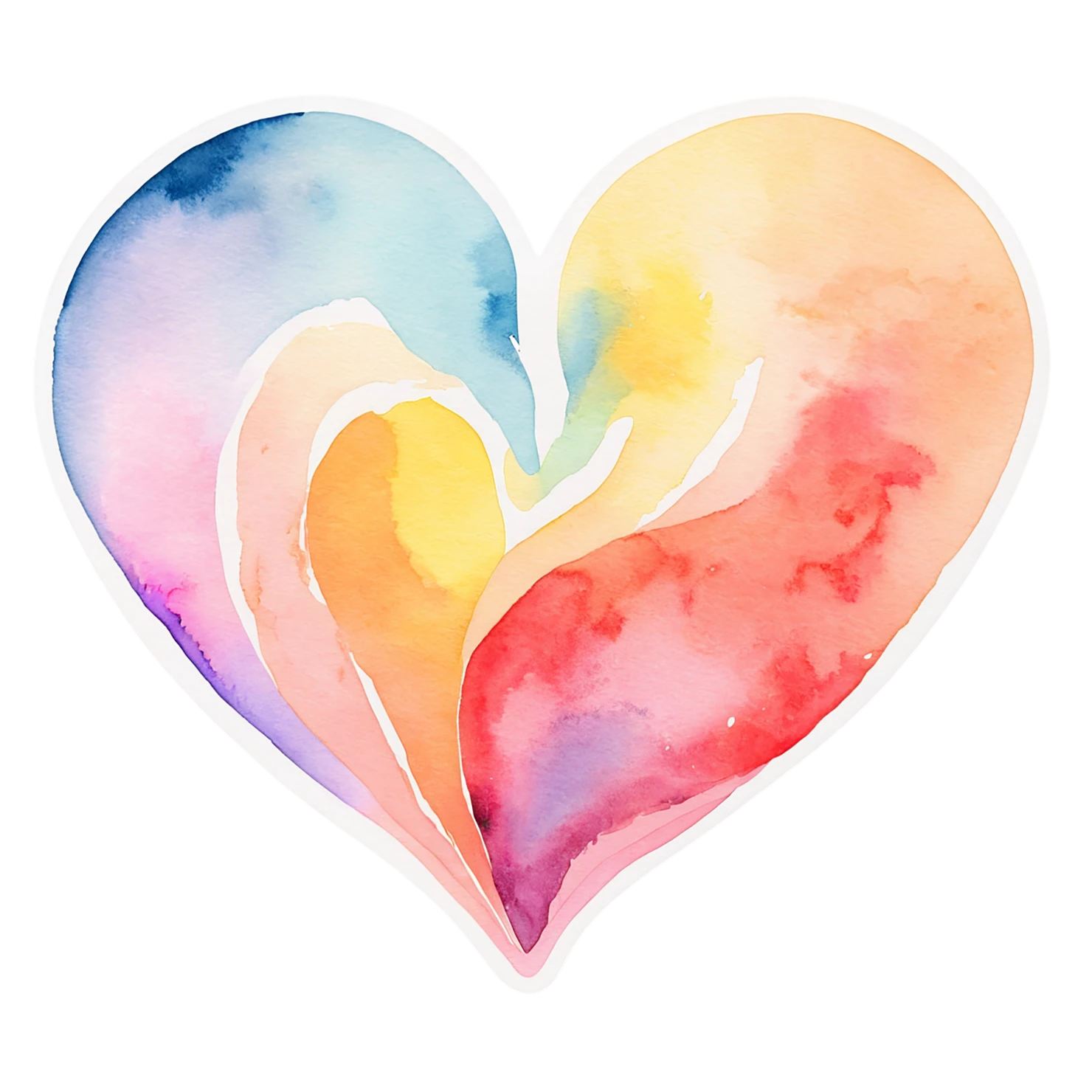 heart watercolor sticker isolated on transparent background #18249
