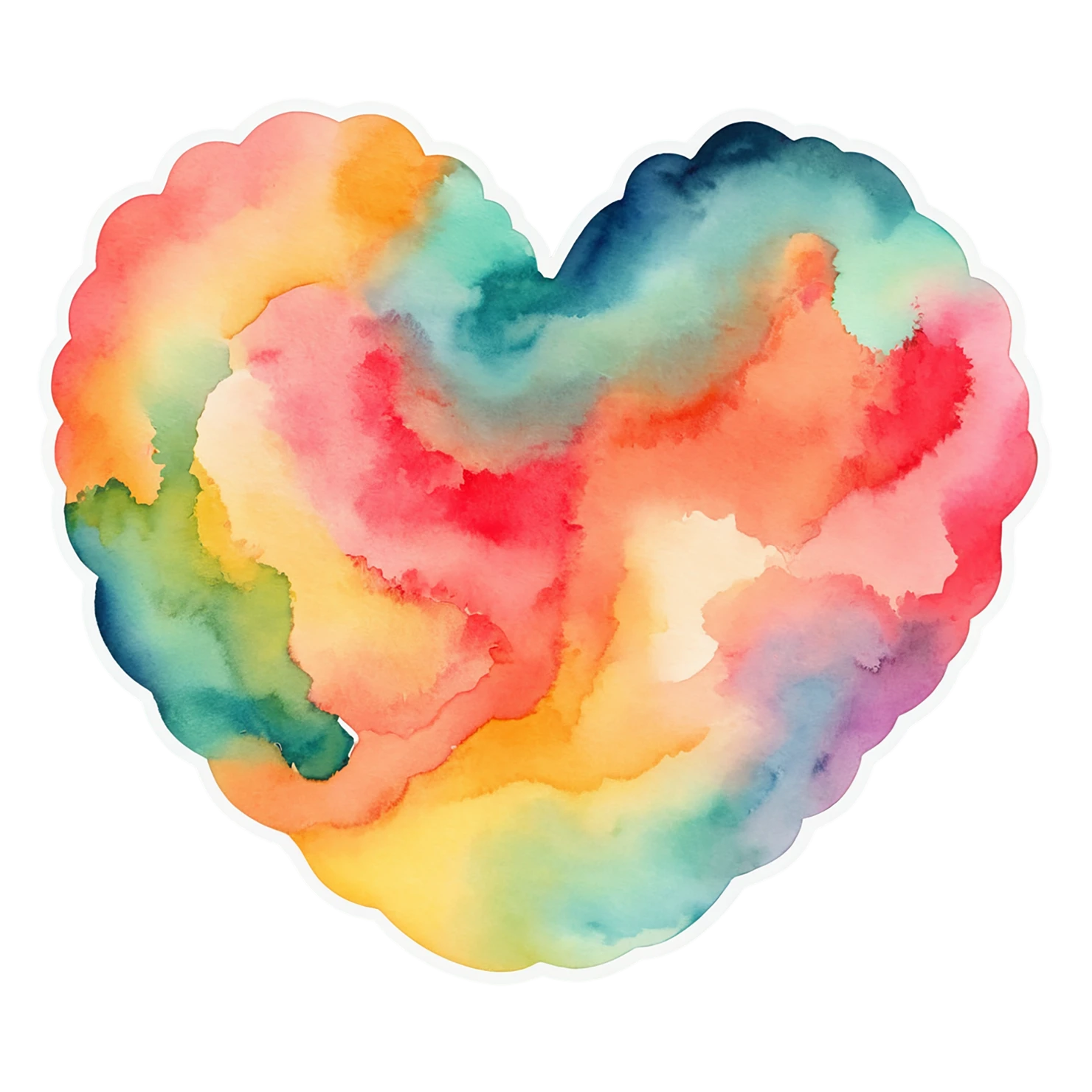 heart watercolor sticker isolated on transparent background #18251