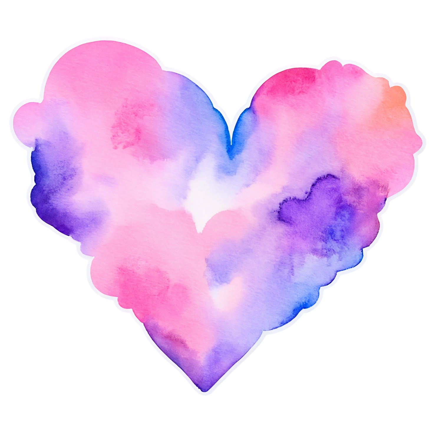 heart watercolor sticker isolated on transparent background #18253