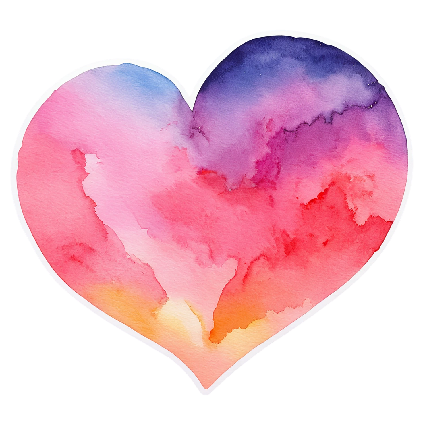 heart watercolor sticker isolated on transparent background #18254