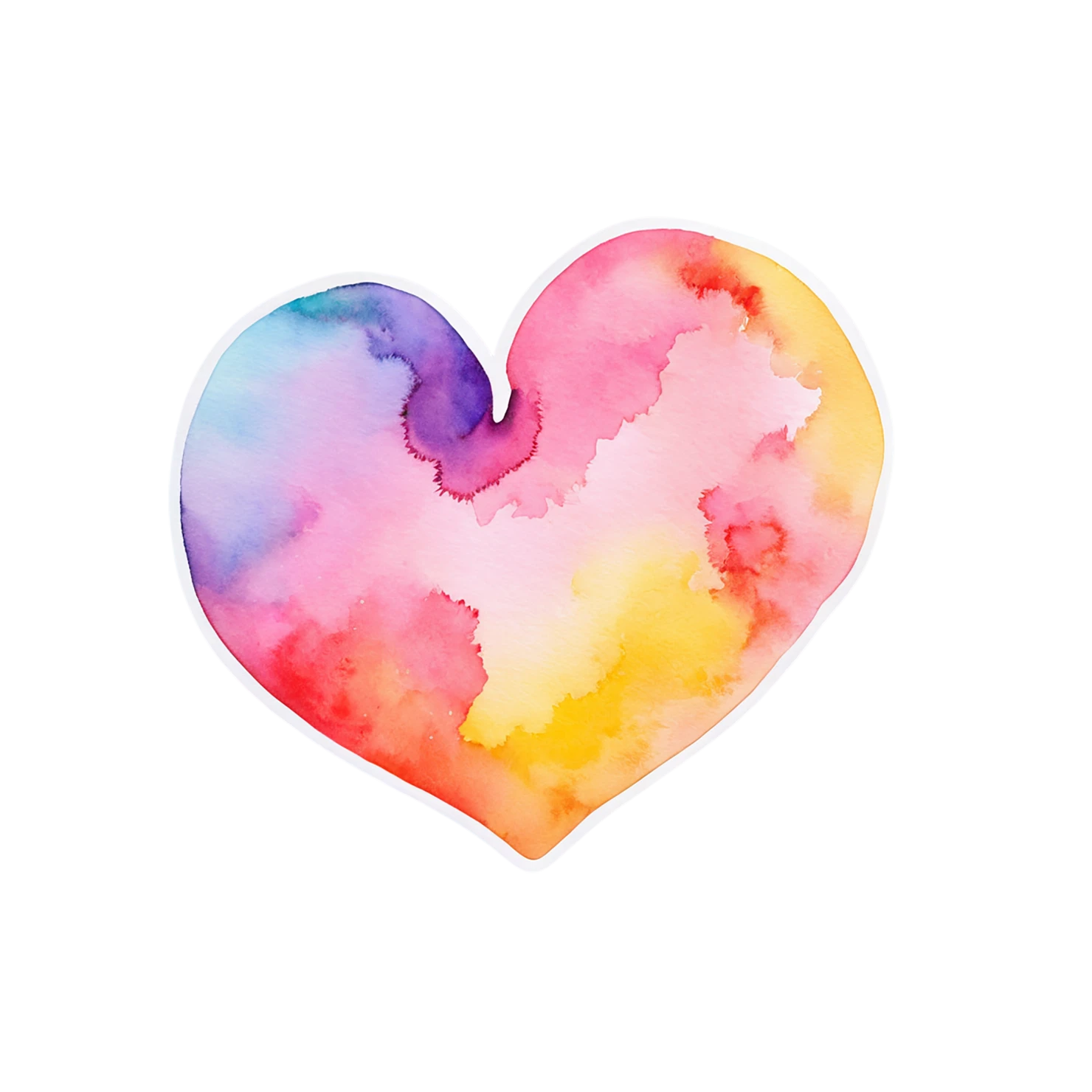 heart watercolor sticker isolated on transparent background #18255
