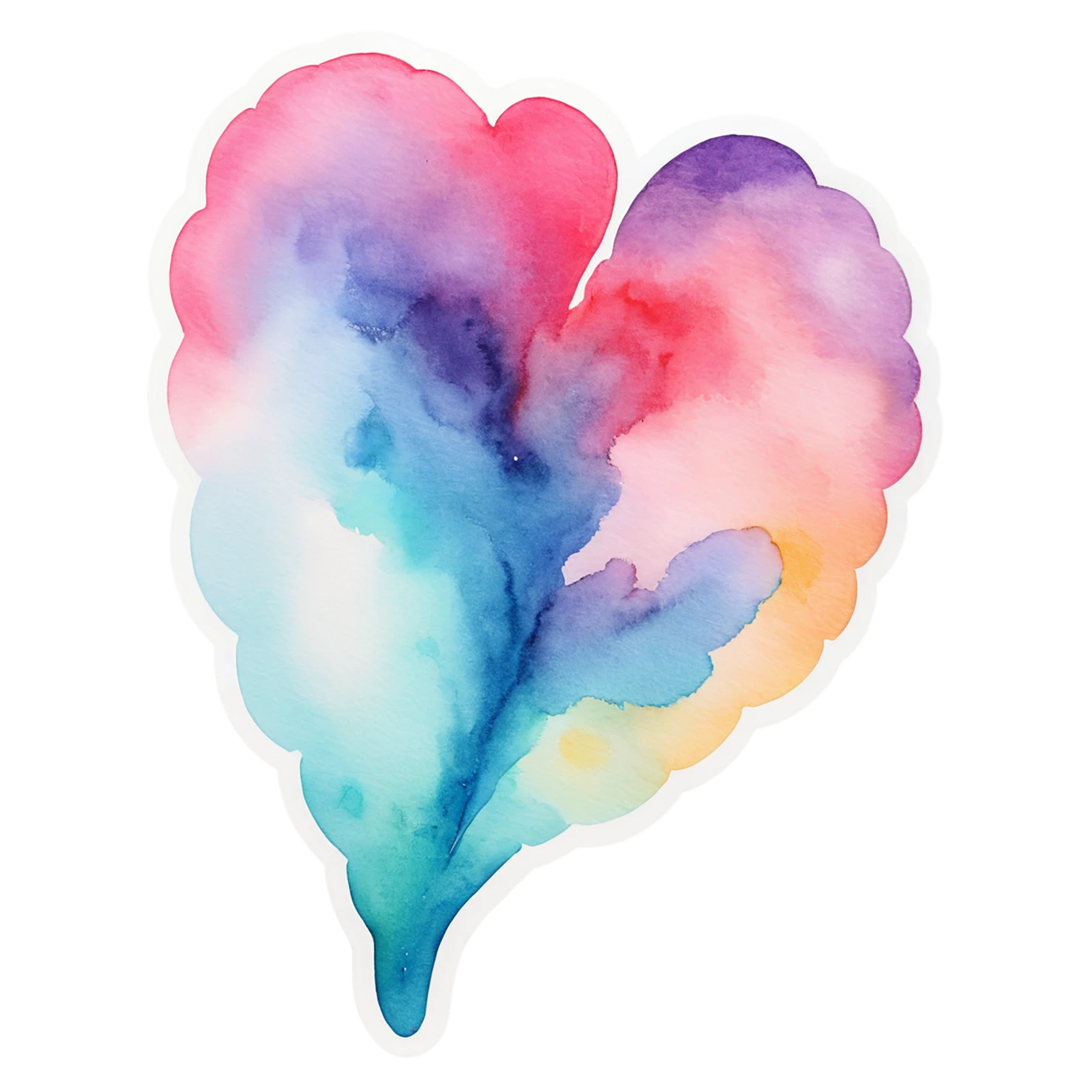 heart watercolor sticker isolated on transparent background #18256