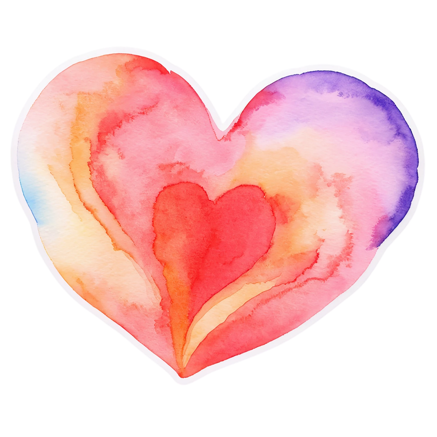 heart watercolor sticker isolated on transparent background #18258