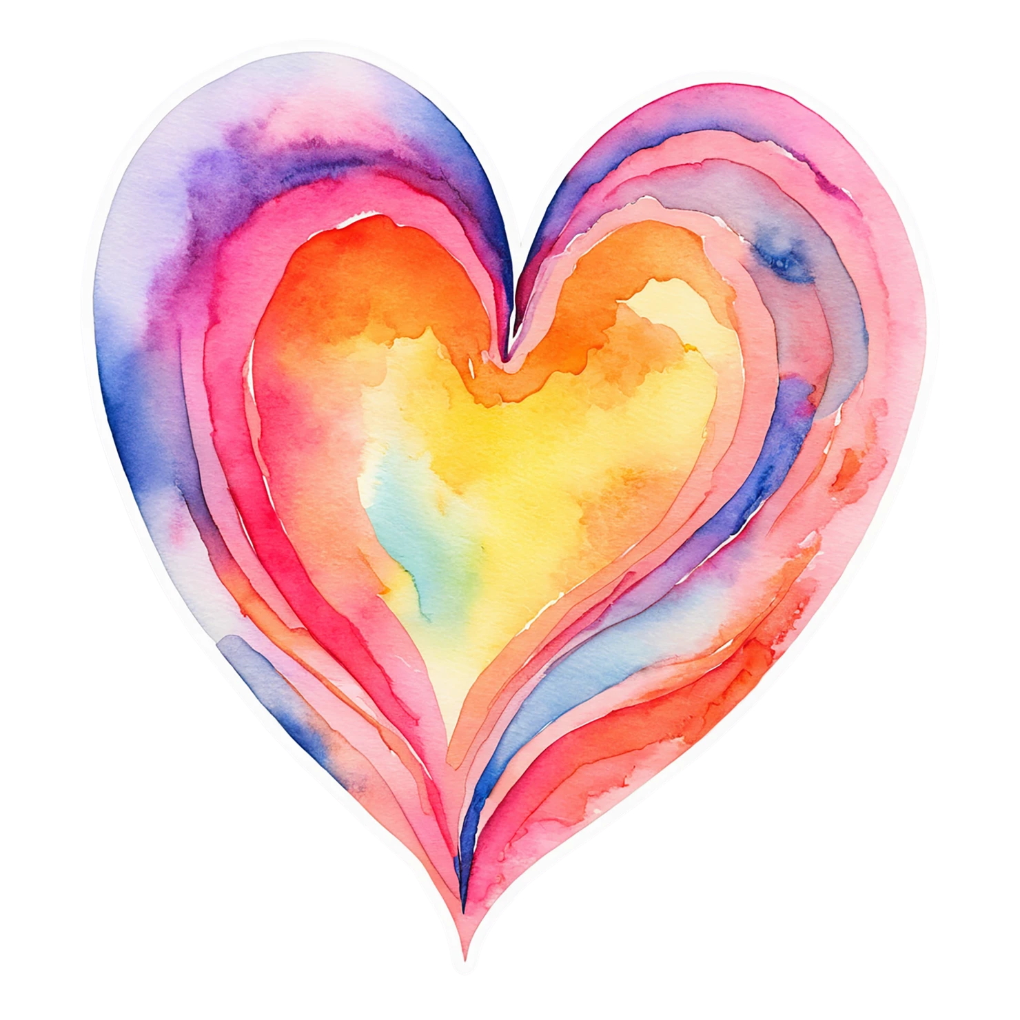 heart watercolor sticker isolated on transparent background #18260