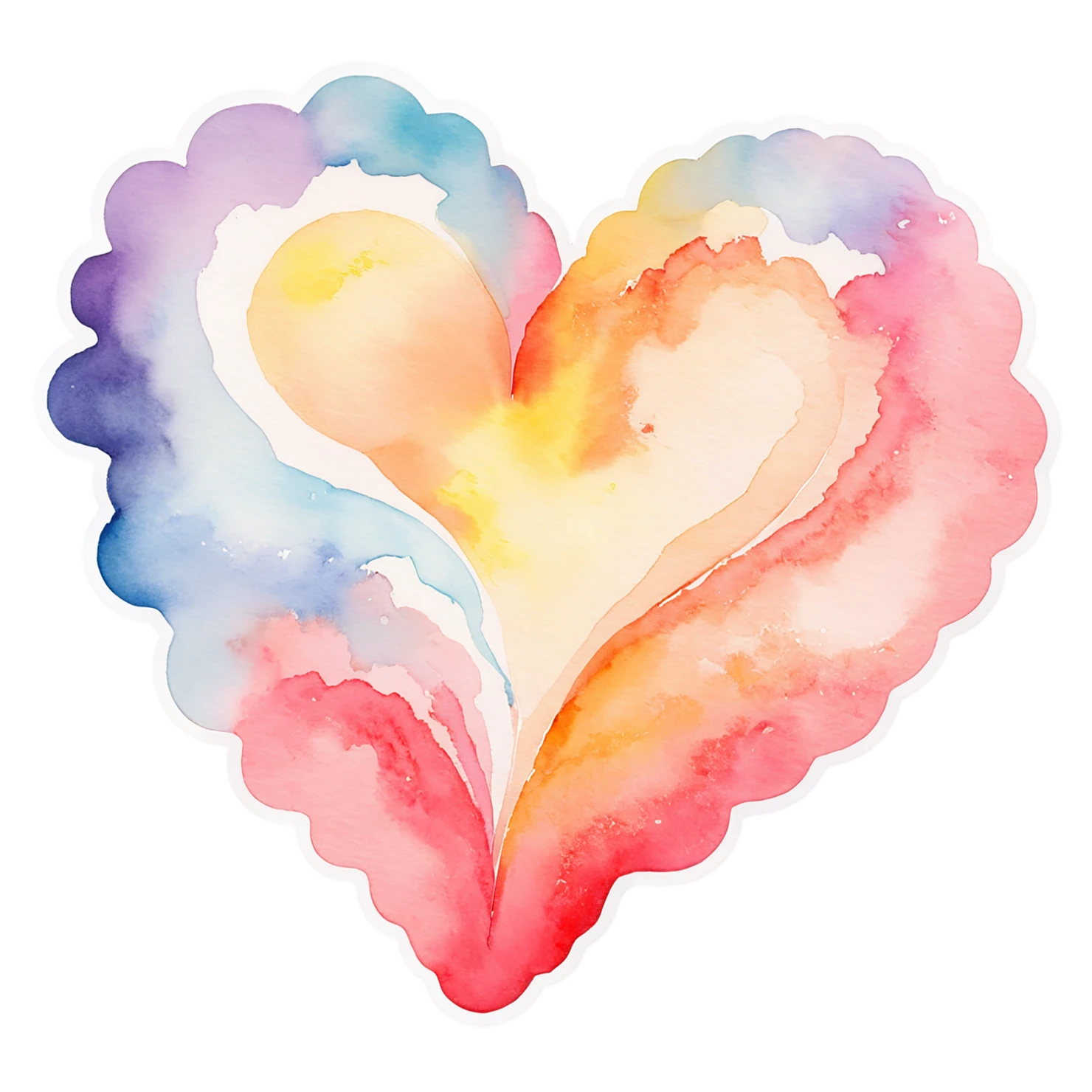 heart watercolor sticker isolated on transparent background #18262
