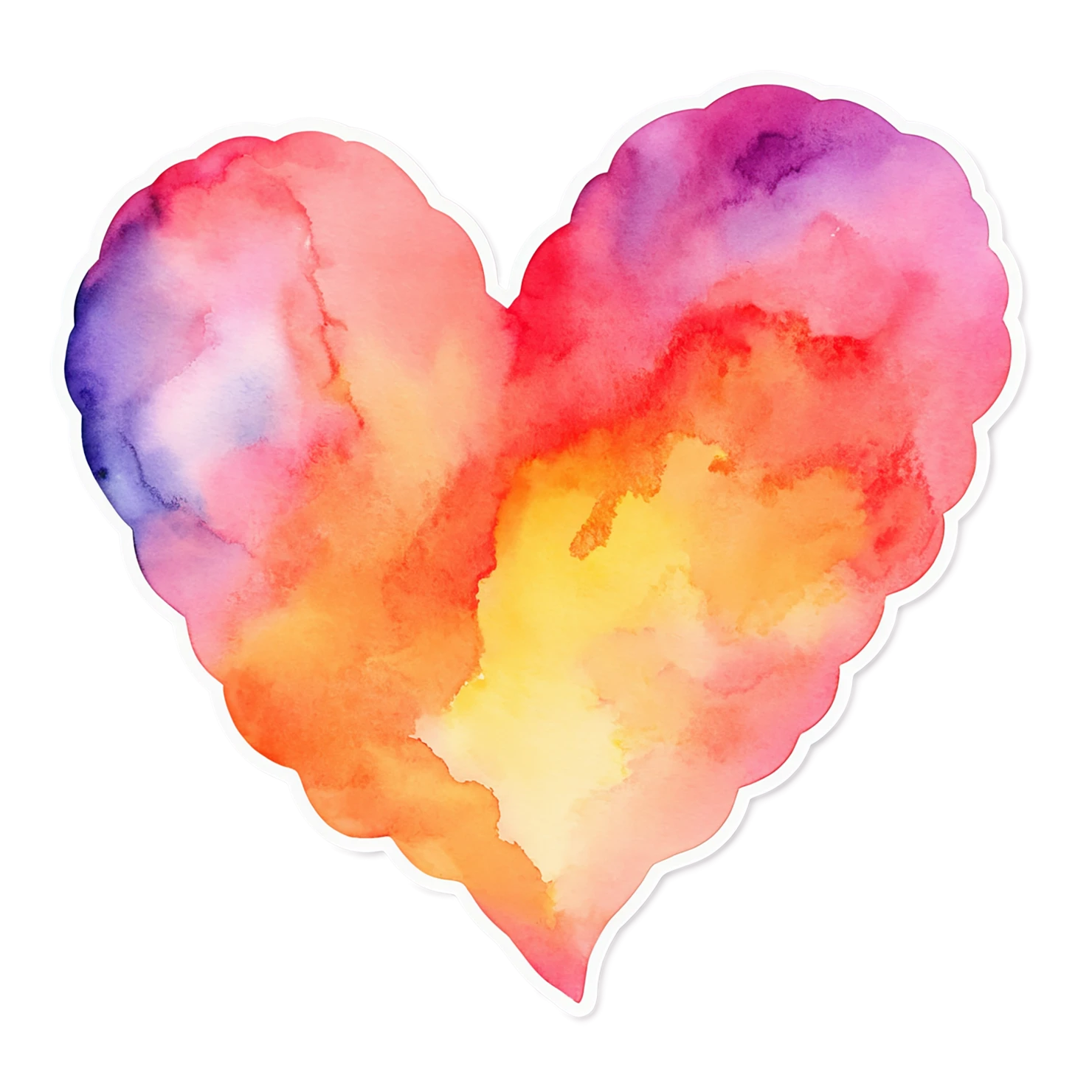 heart watercolor sticker isolated on transparent background #18265