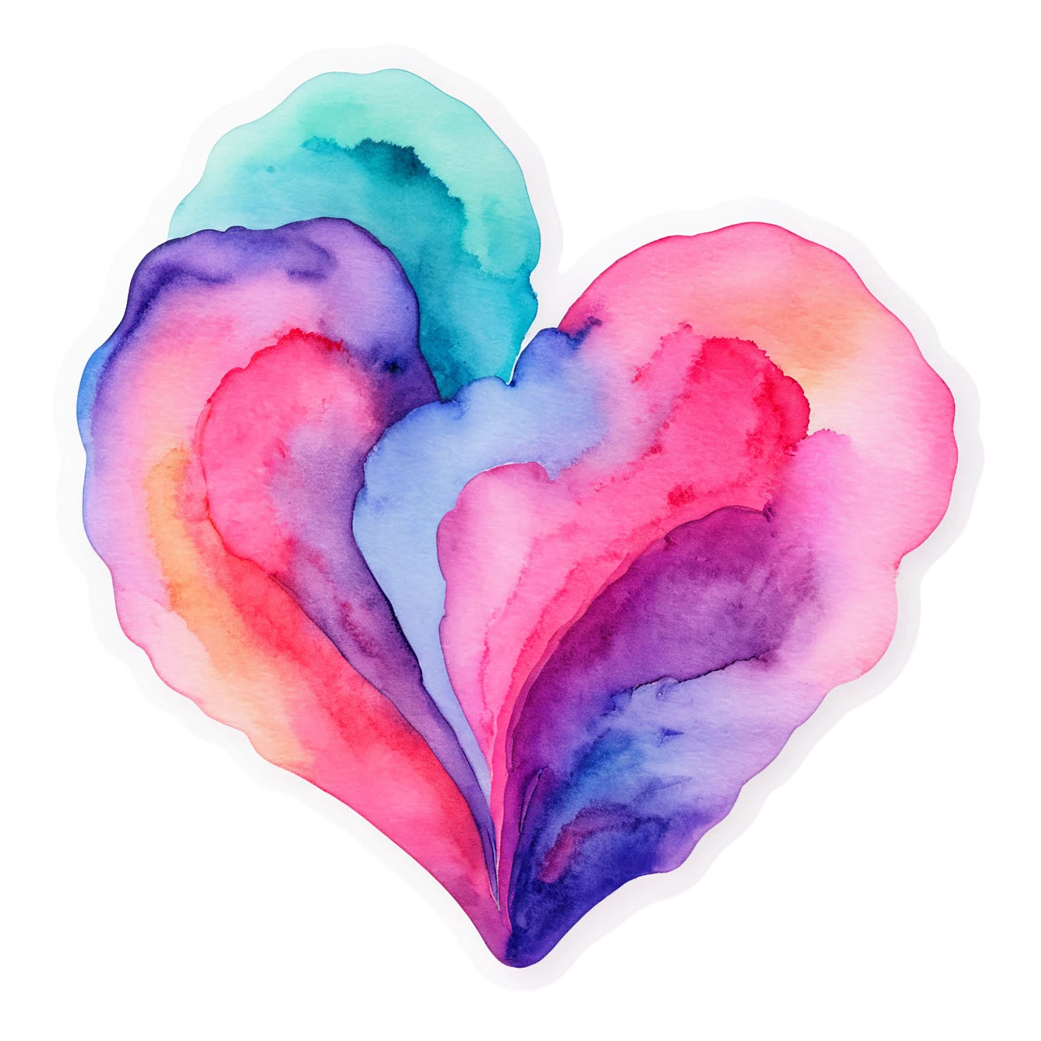 heart watercolor sticker isolated on transparent background #18266