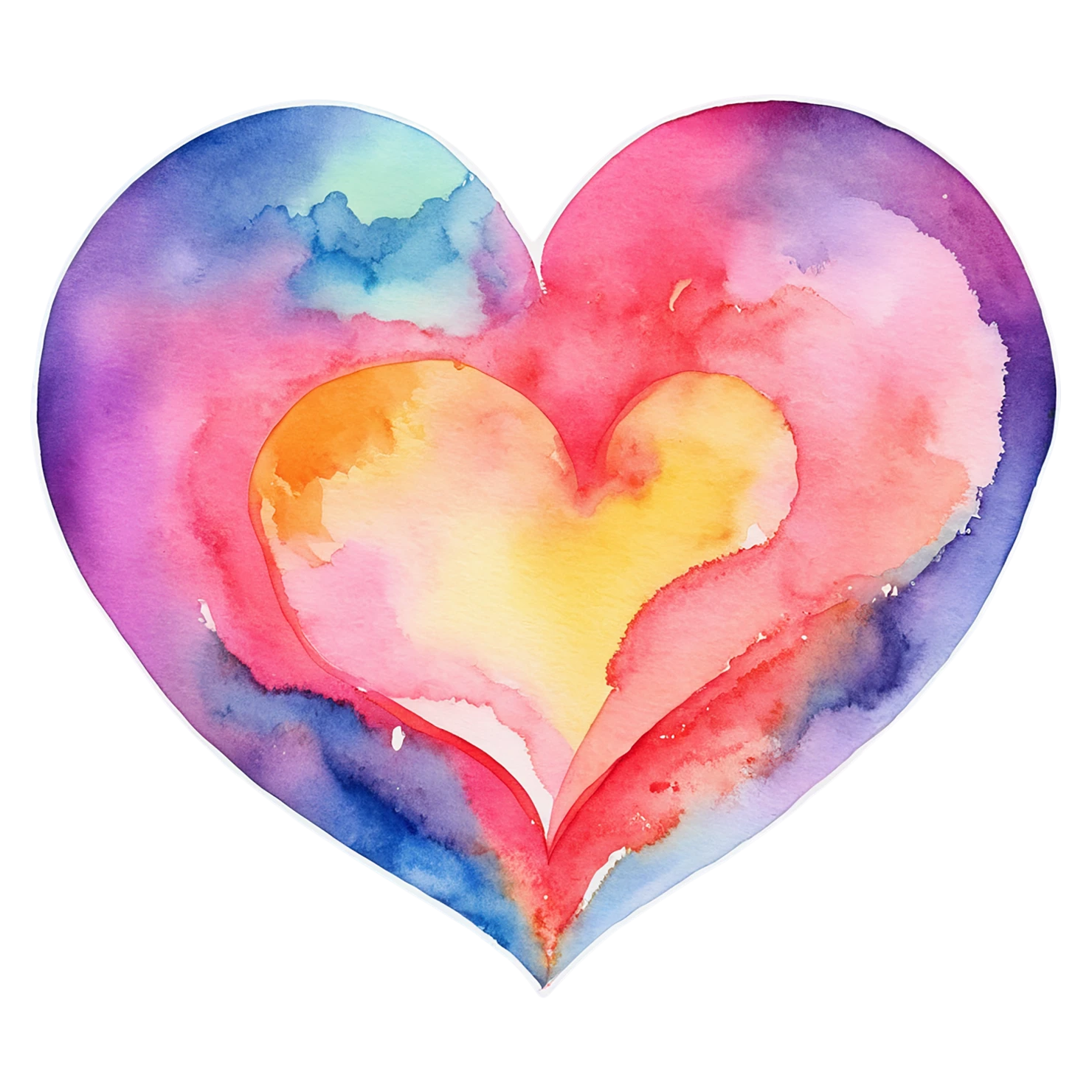 heart watercolor sticker isolated on transparent background #18267