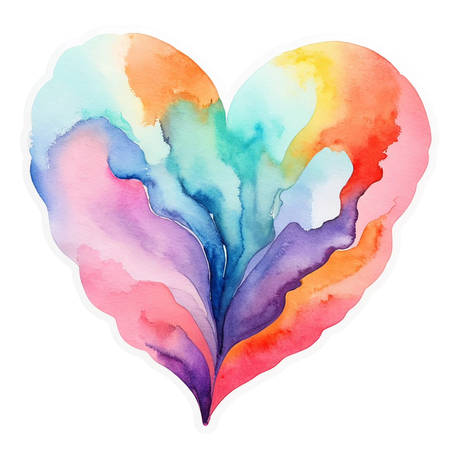 heart watercolor sticker isolated on transparent background #18268