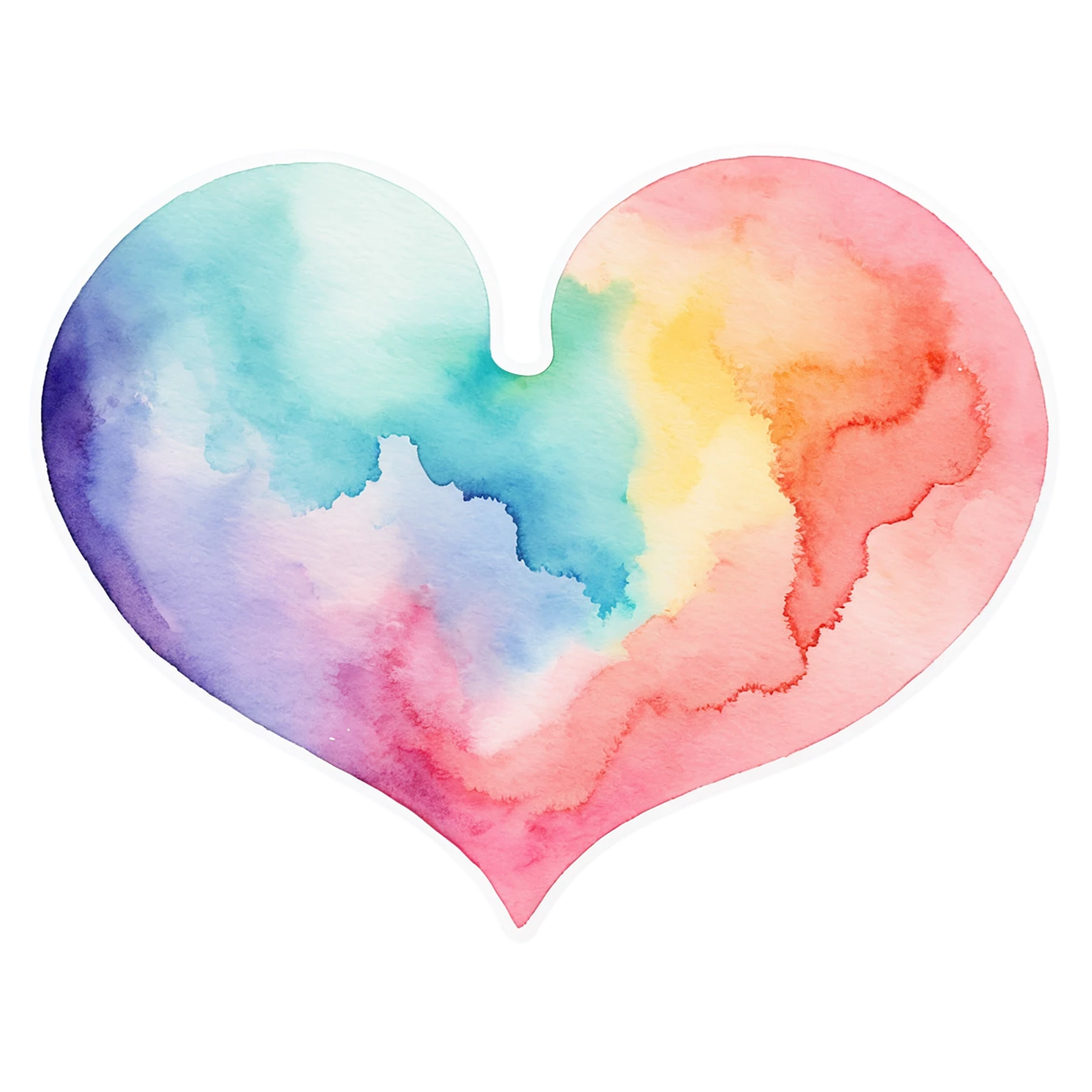 heart watercolor sticker isolated on transparent background #18269