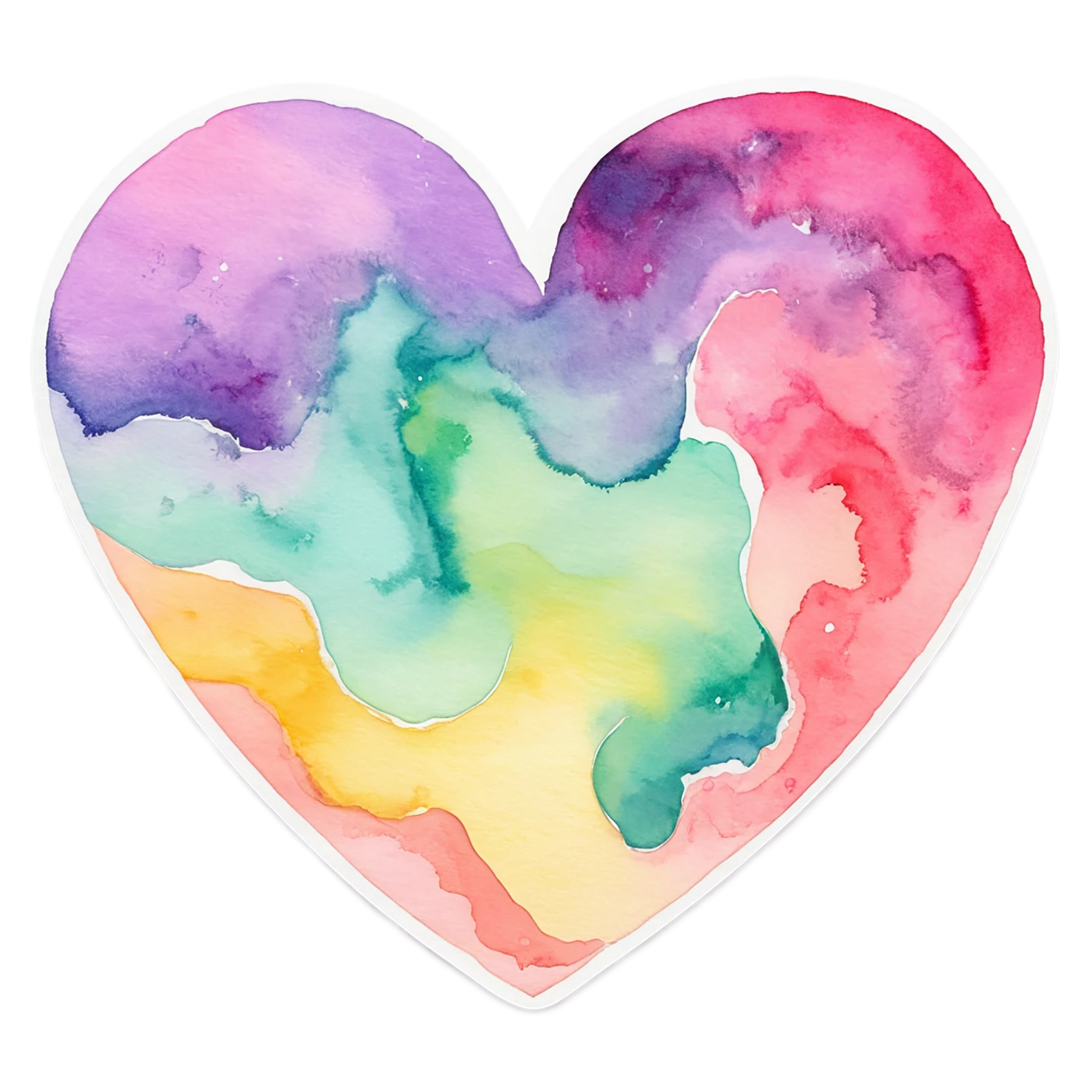 heart watercolor sticker isolated on transparent background #18271