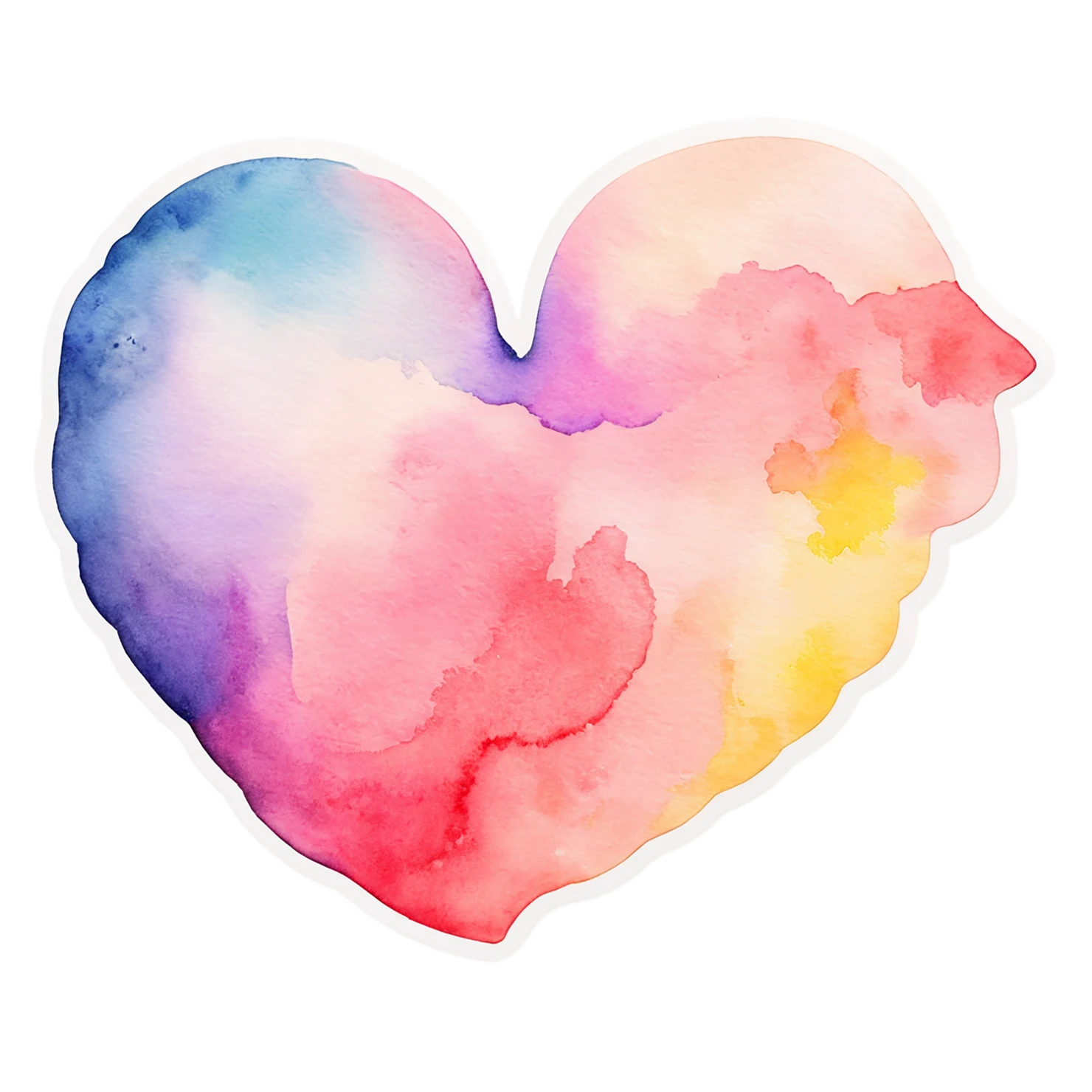 heart watercolor sticker isolated on transparent background #18272