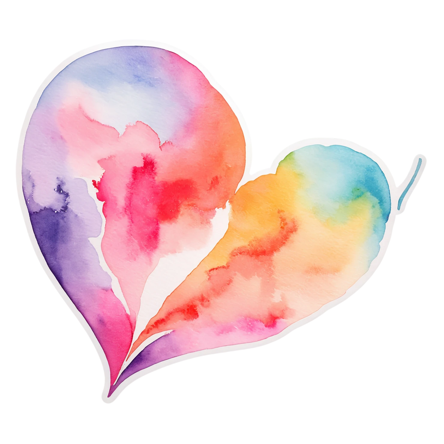 heart watercolor sticker isolated on transparent background #18278