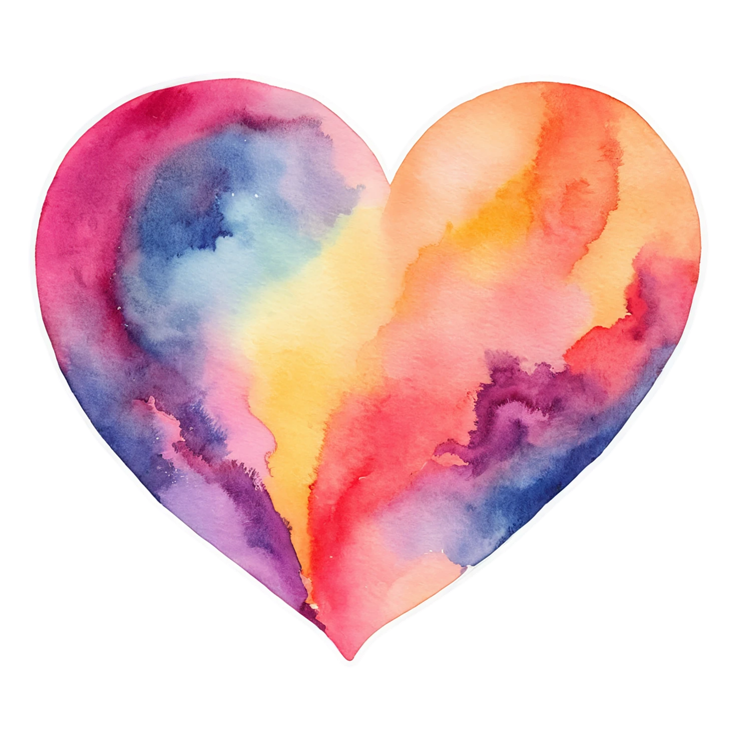 heart watercolor sticker isolated on transparent background #18279