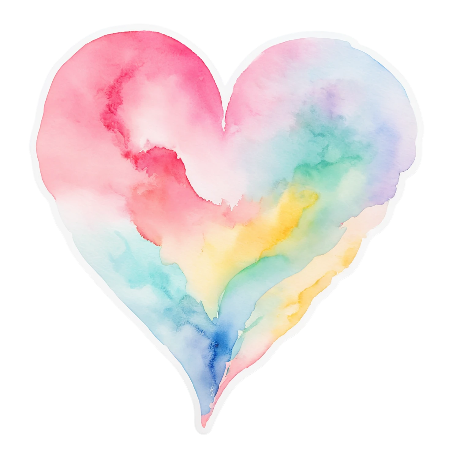 heart watercolor sticker isolated on transparent background #18280