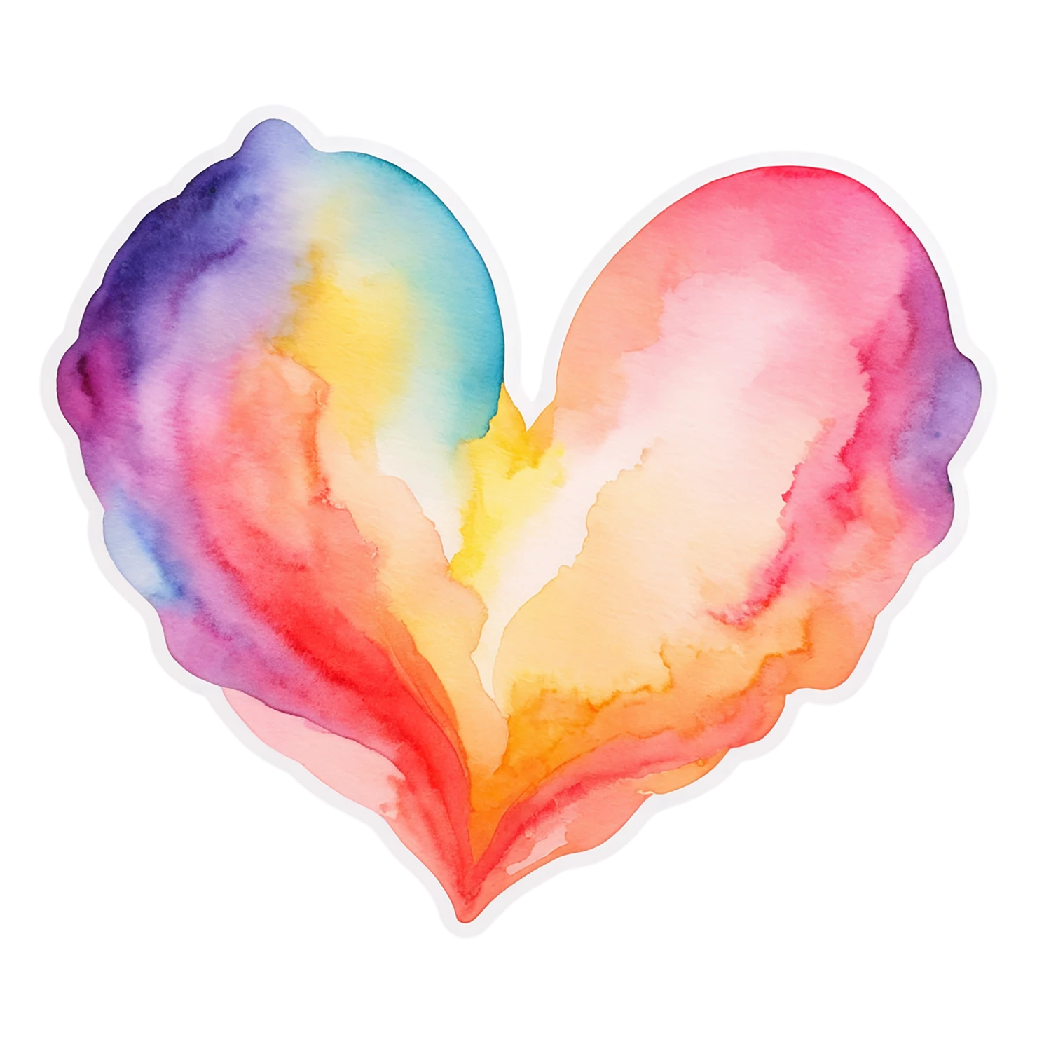 heart watercolor sticker isolated on transparent background #18281