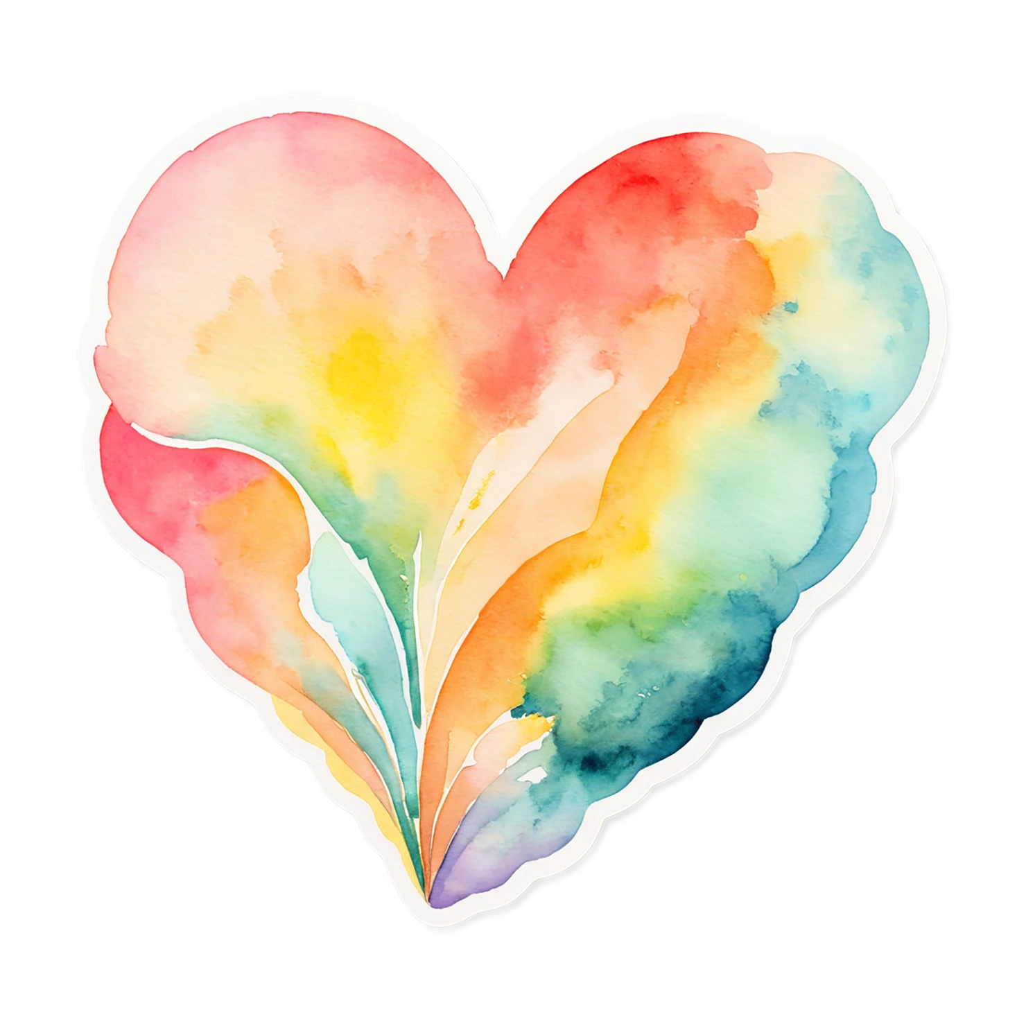 heart watercolor sticker isolated on transparent background #18282
