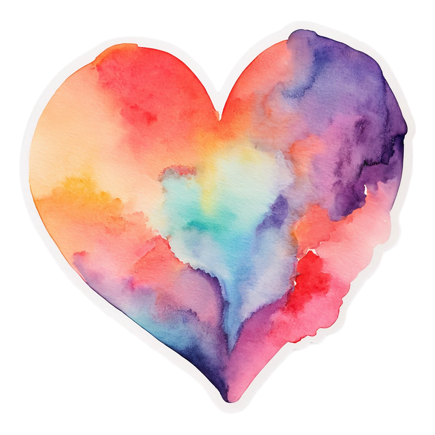 heart watercolor sticker isolated on transparent background #18283