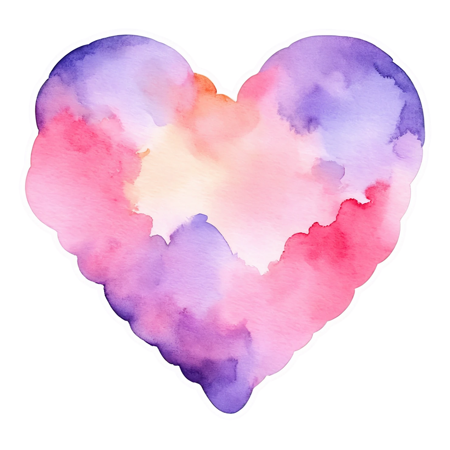 heart watercolor sticker isolated on transparent background #18286