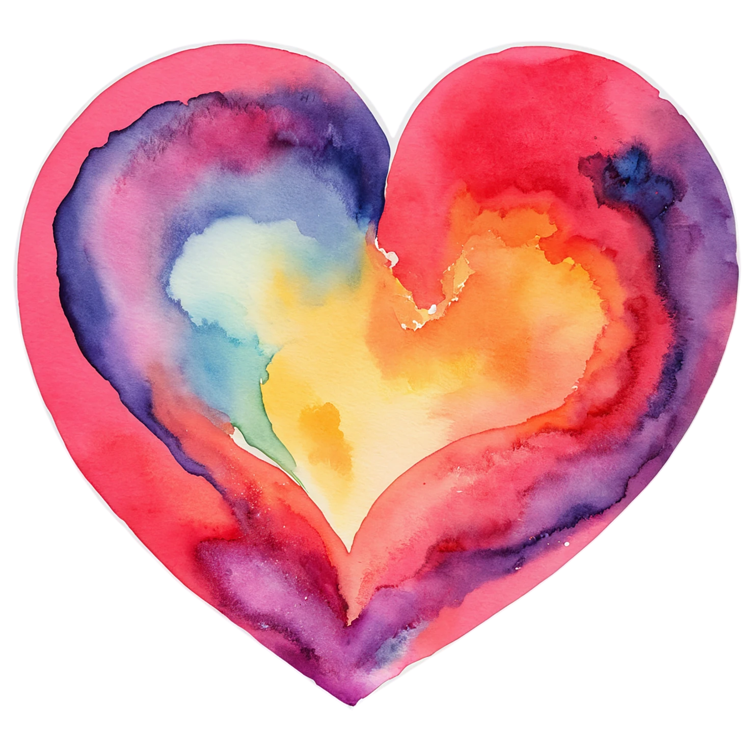 heart watercolor sticker isolated on transparent background #18288