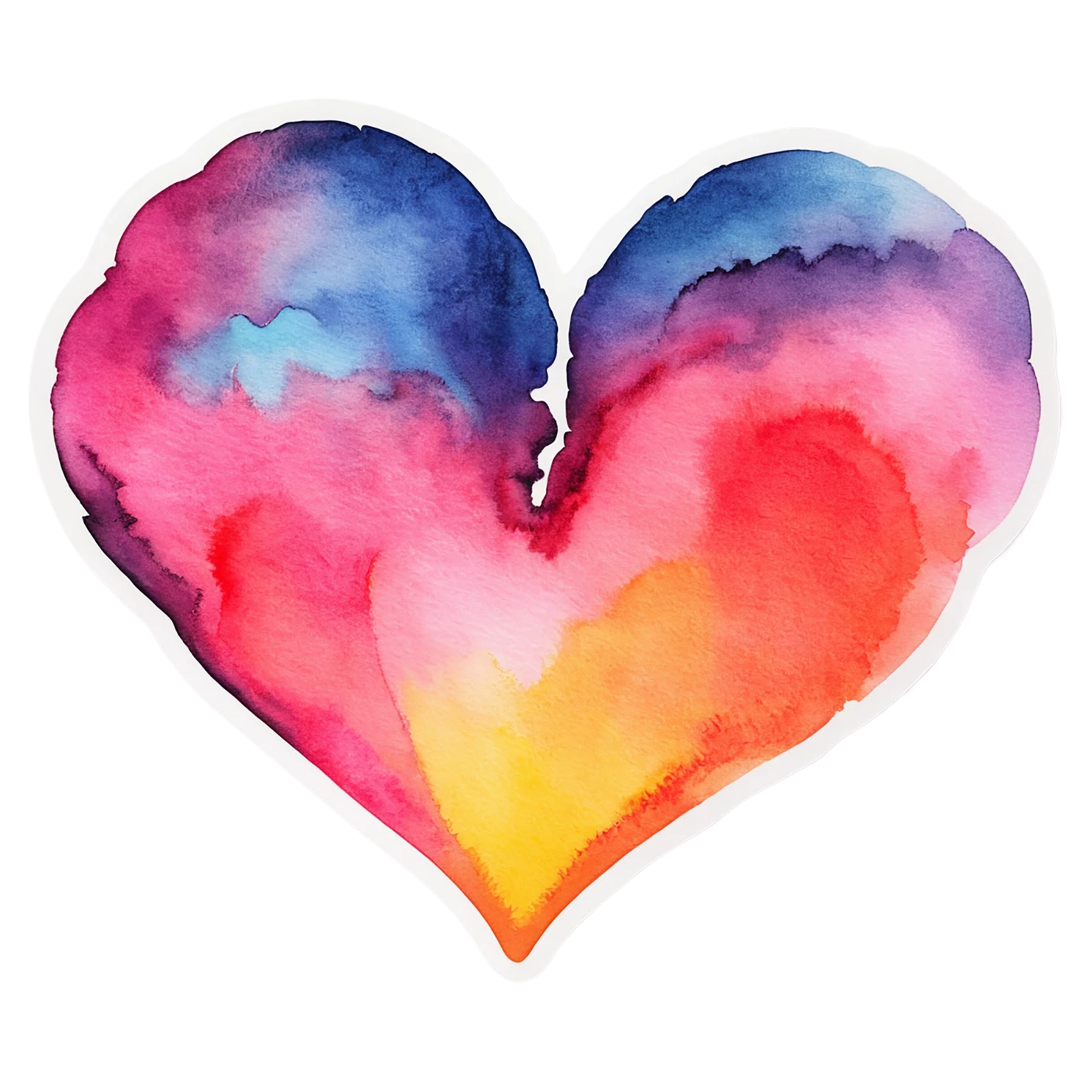 heart watercolor sticker isolated on transparent background #18289