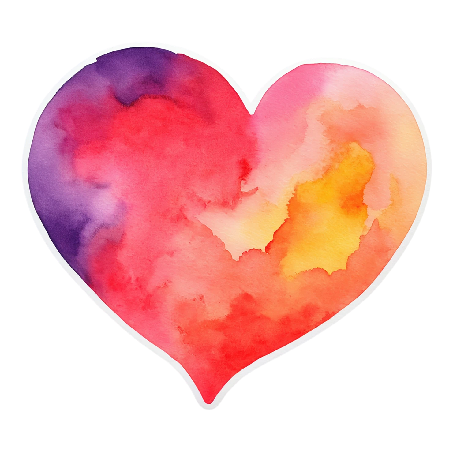 heart watercolor sticker isolated on transparent background #18292