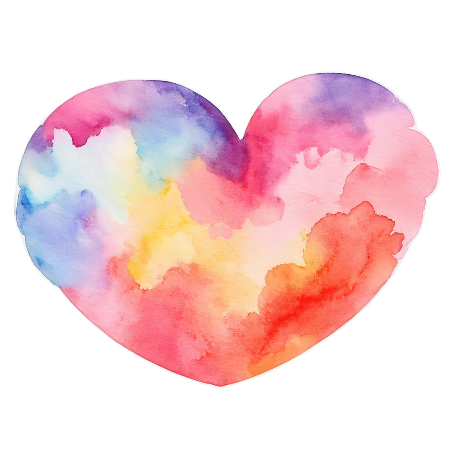 heart watercolor sticker isolated on transparent background #18293