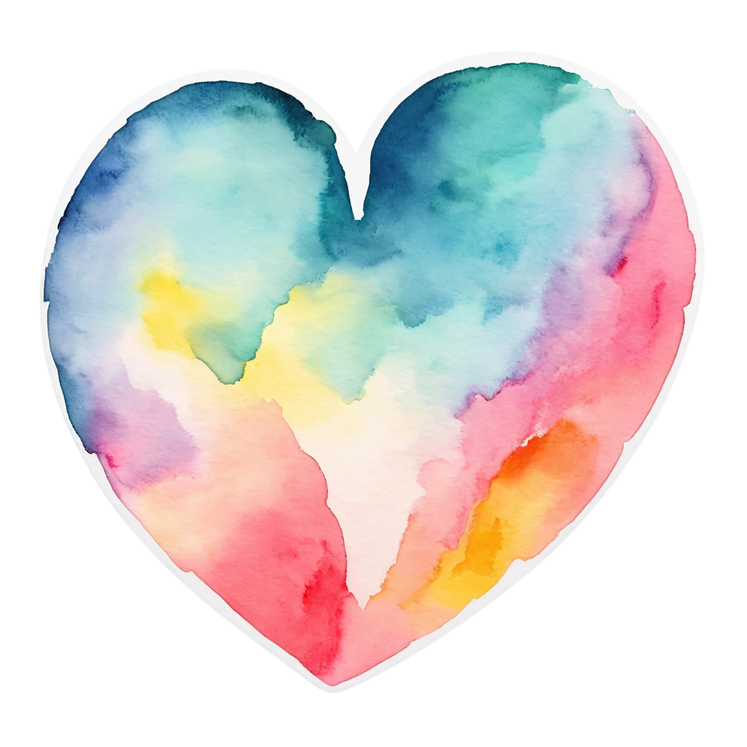 heart watercolor sticker isolated on transparent background #18301
