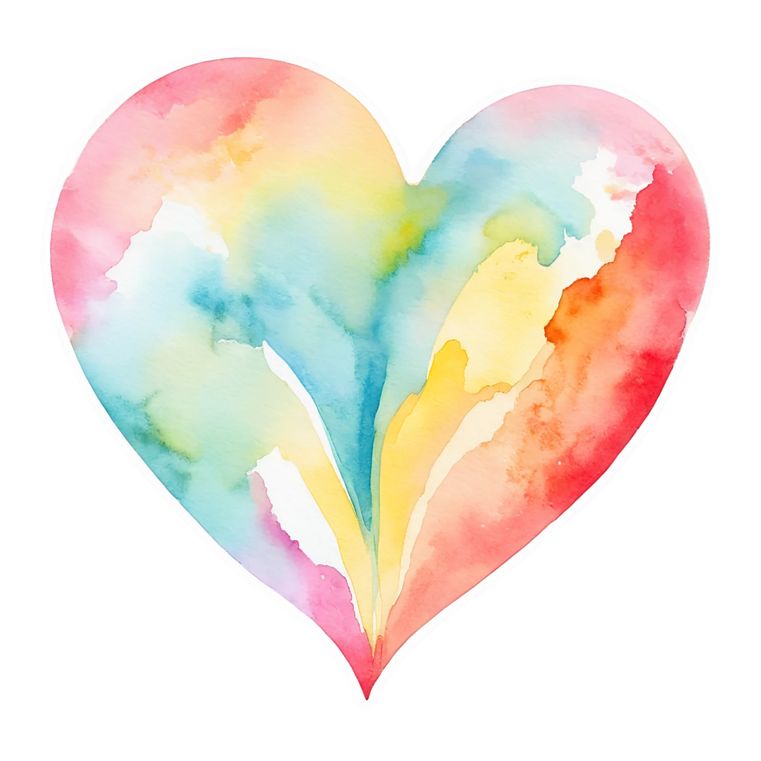 heart watercolor sticker isolated on transparent background #18311