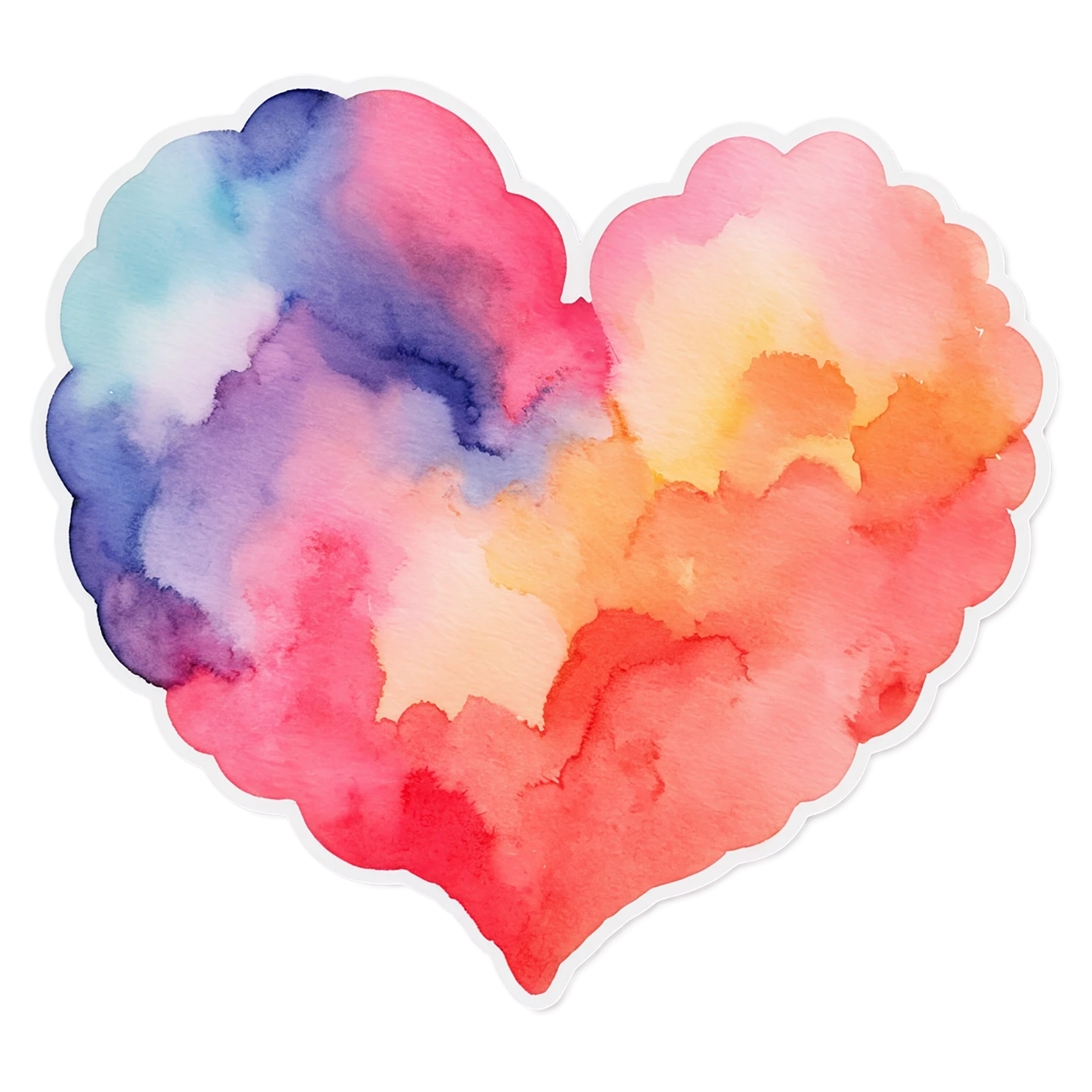 heart watercolor sticker isolated on transparent background #18314