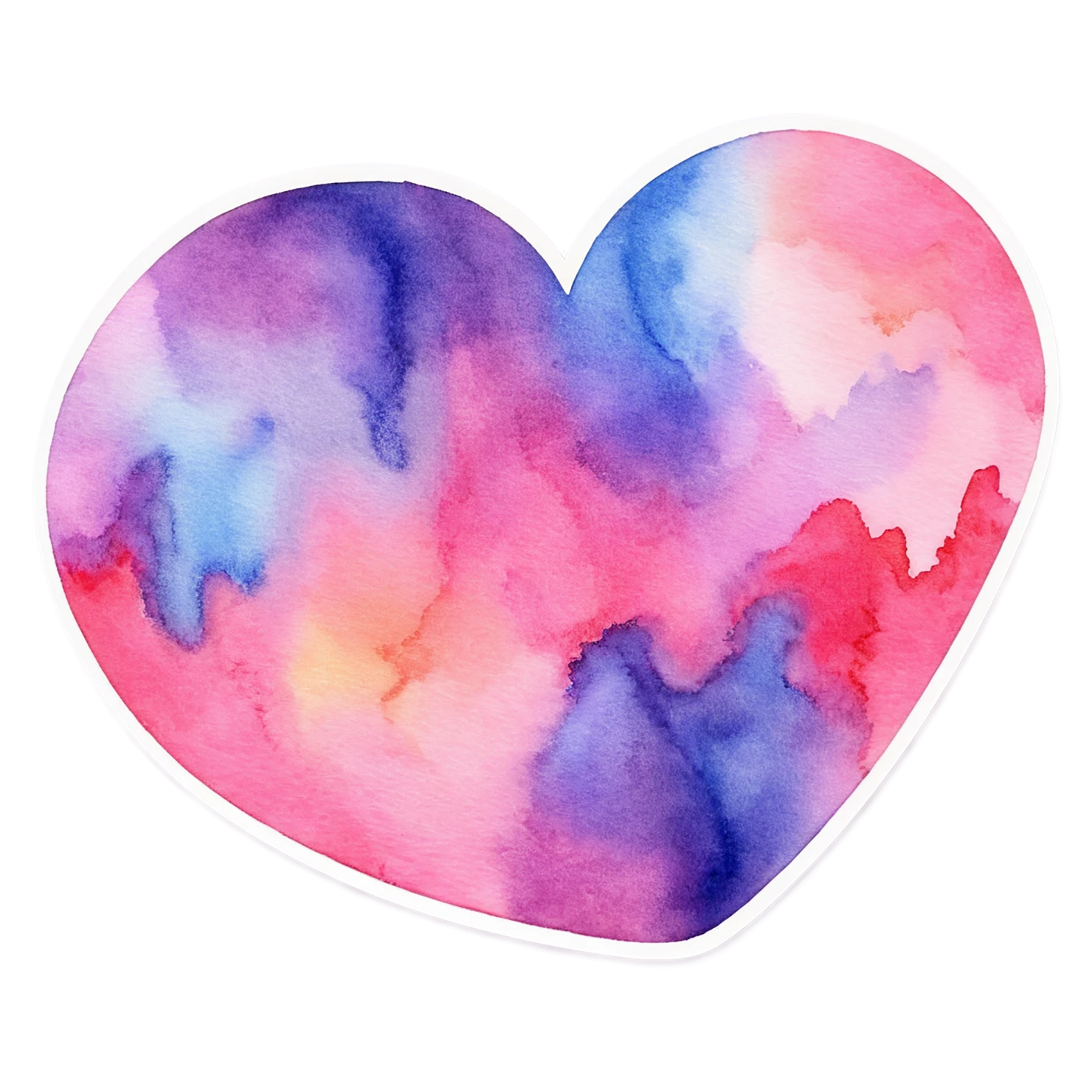 heart watercolor sticker isolated on transparent background #18315
