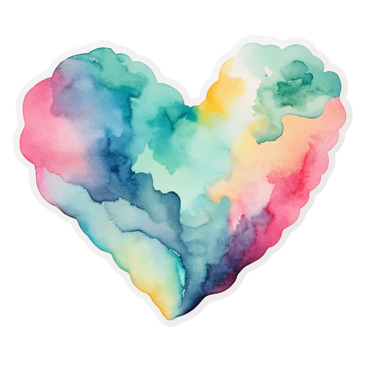 heart watercolor sticker isolated on transparent background #18317