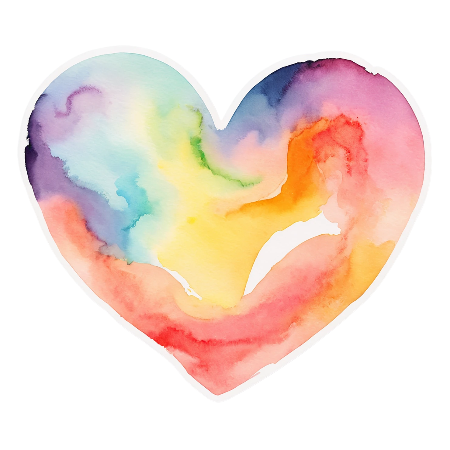 heart watercolor sticker isolated on transparent background #18322