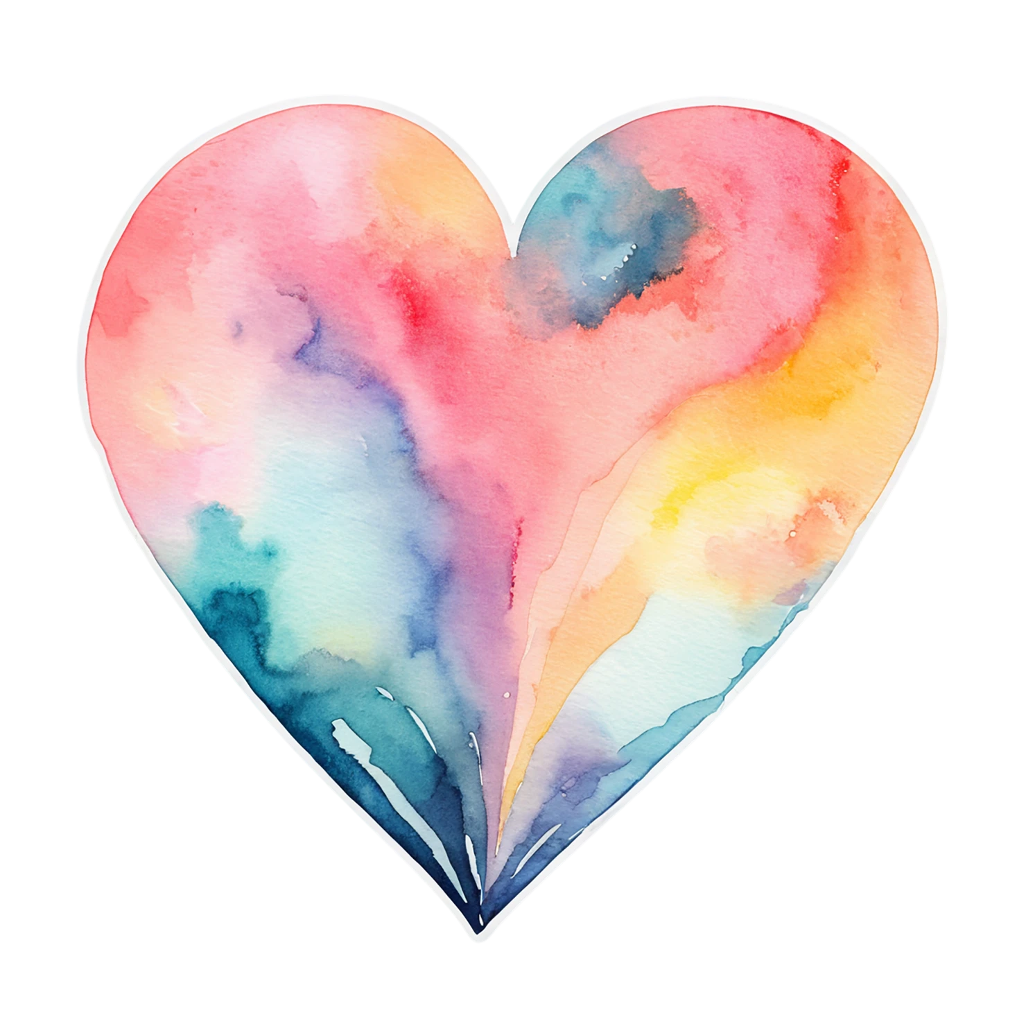 heart watercolor sticker isolated on transparent background #18323