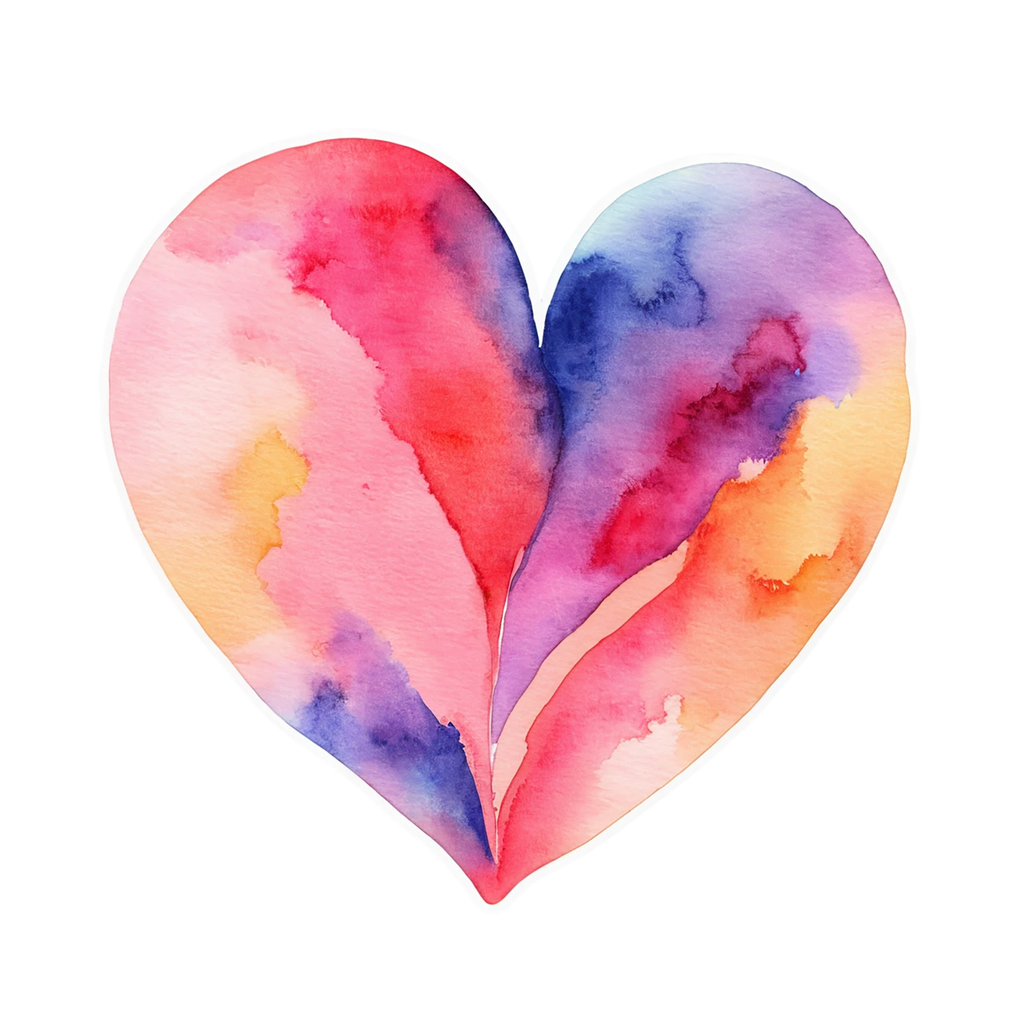 heart watercolor sticker isolated on transparent background #18328