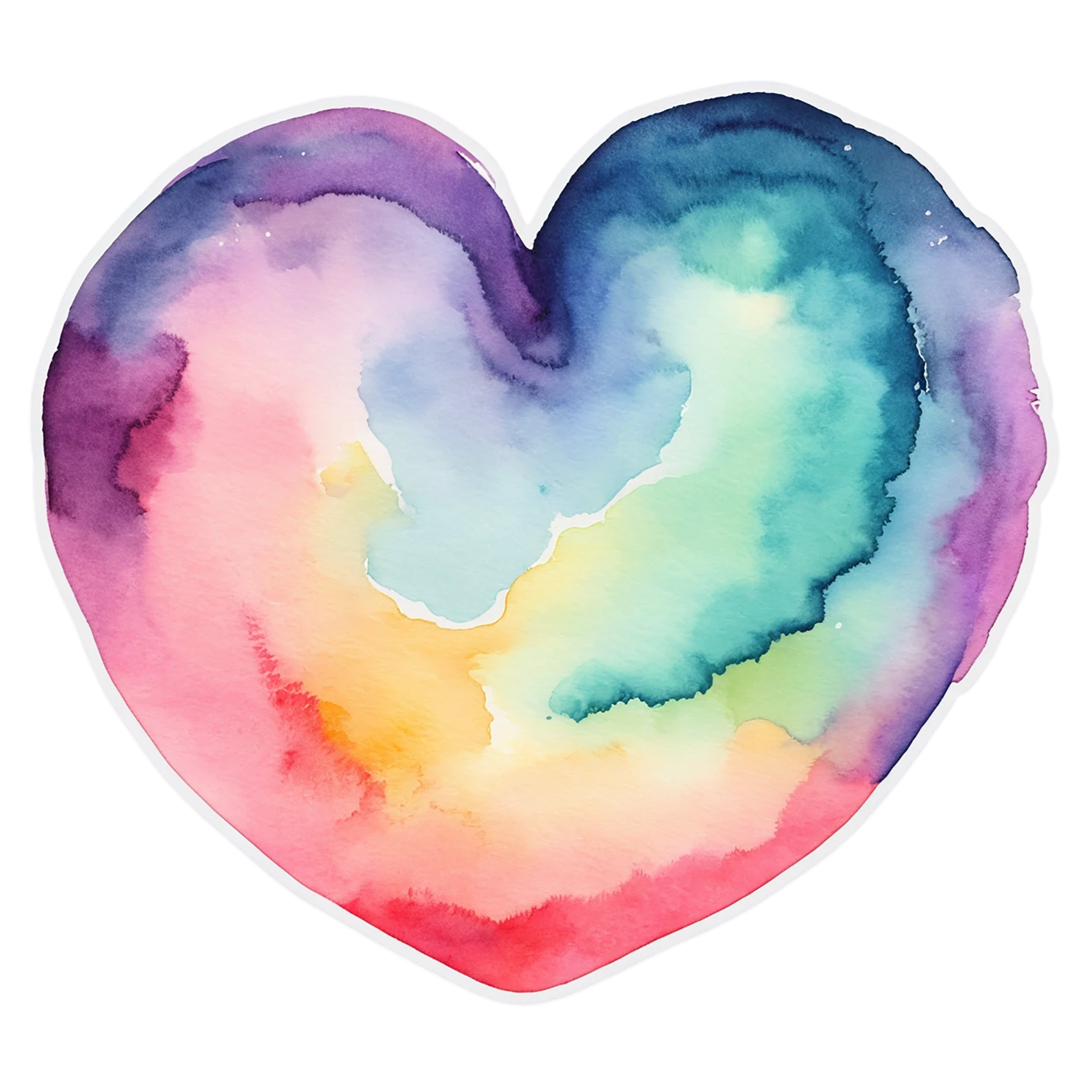 heart watercolor sticker isolated on transparent background #18331