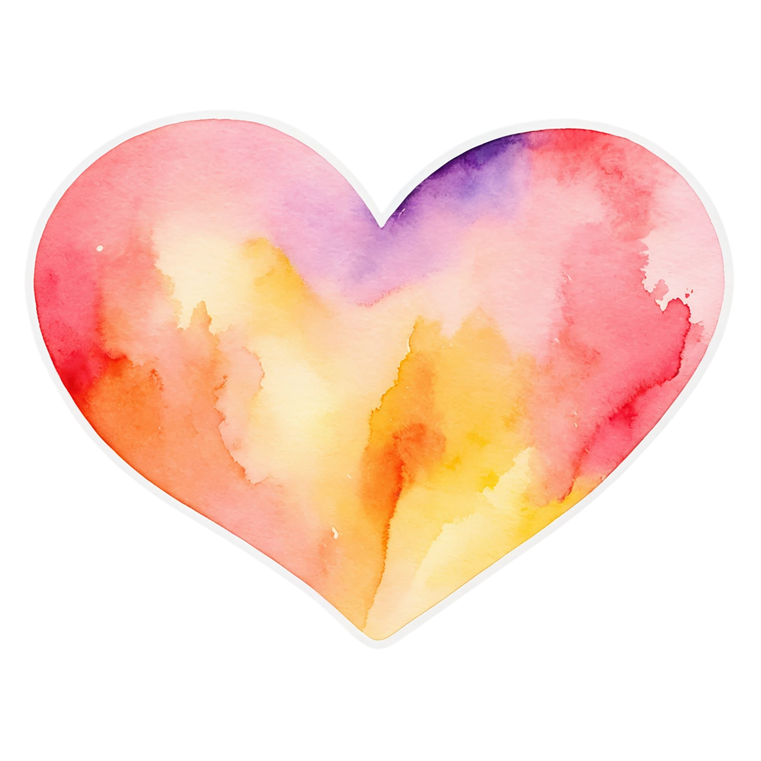 heart watercolor sticker isolated on transparent background #18332