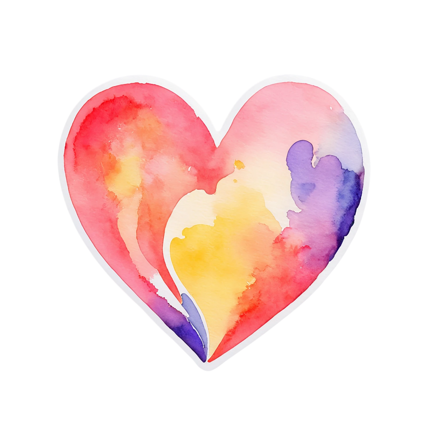 heart watercolor sticker isolated on transparent background #18333