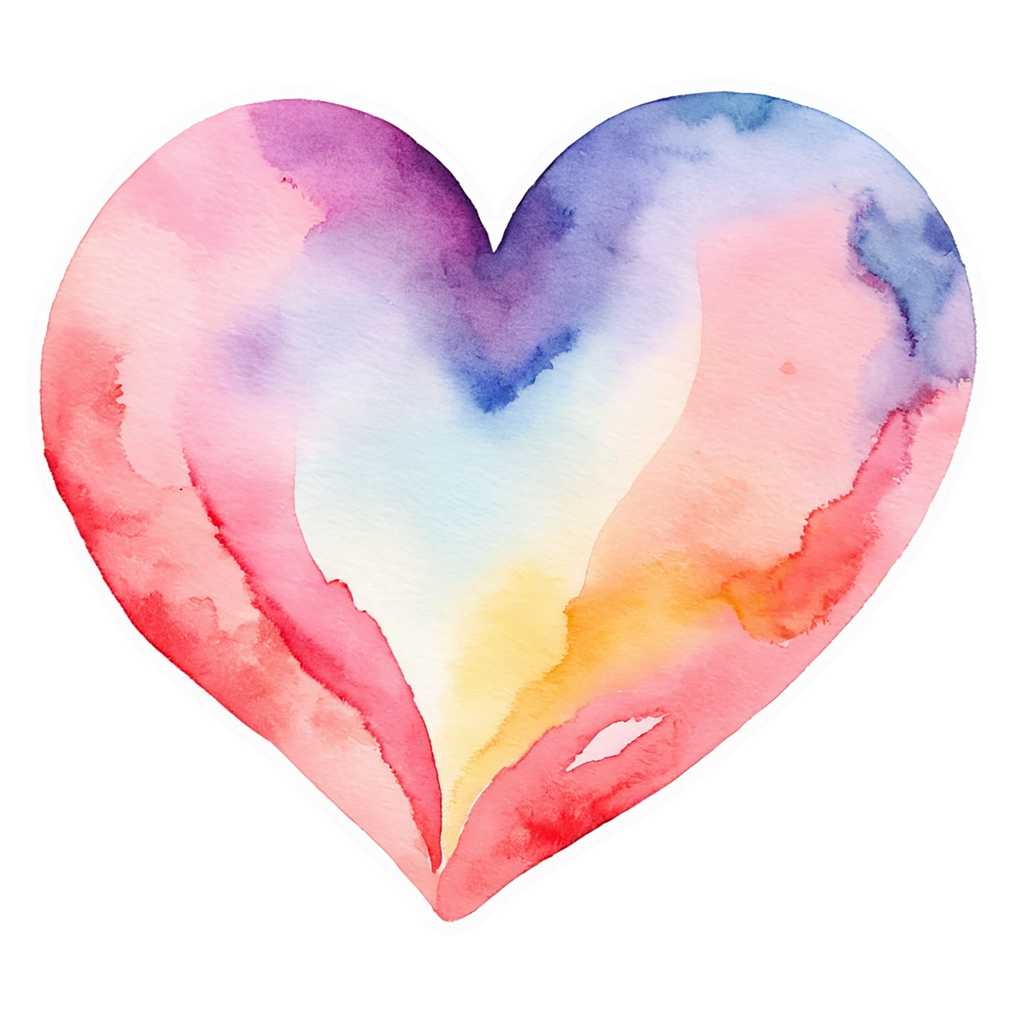 heart watercolor sticker isolated on transparent background #18334