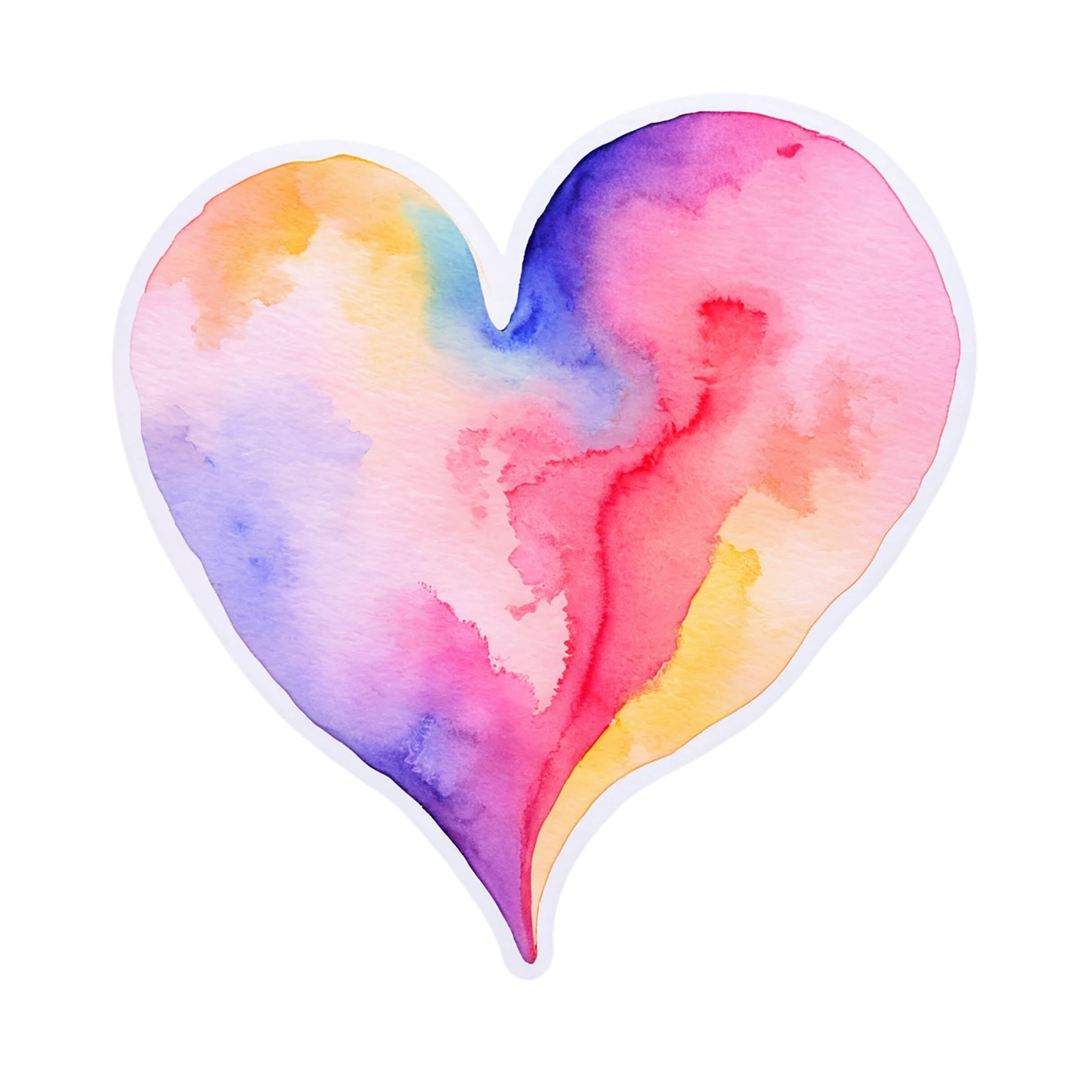 heart watercolor sticker isolated on transparent background #18335